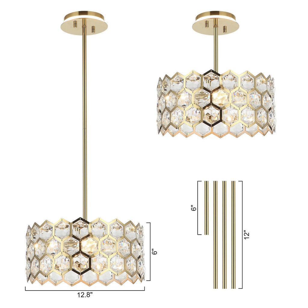 13 Inch Modern Golden 3-Light Island Pendant Lighting for Living Room