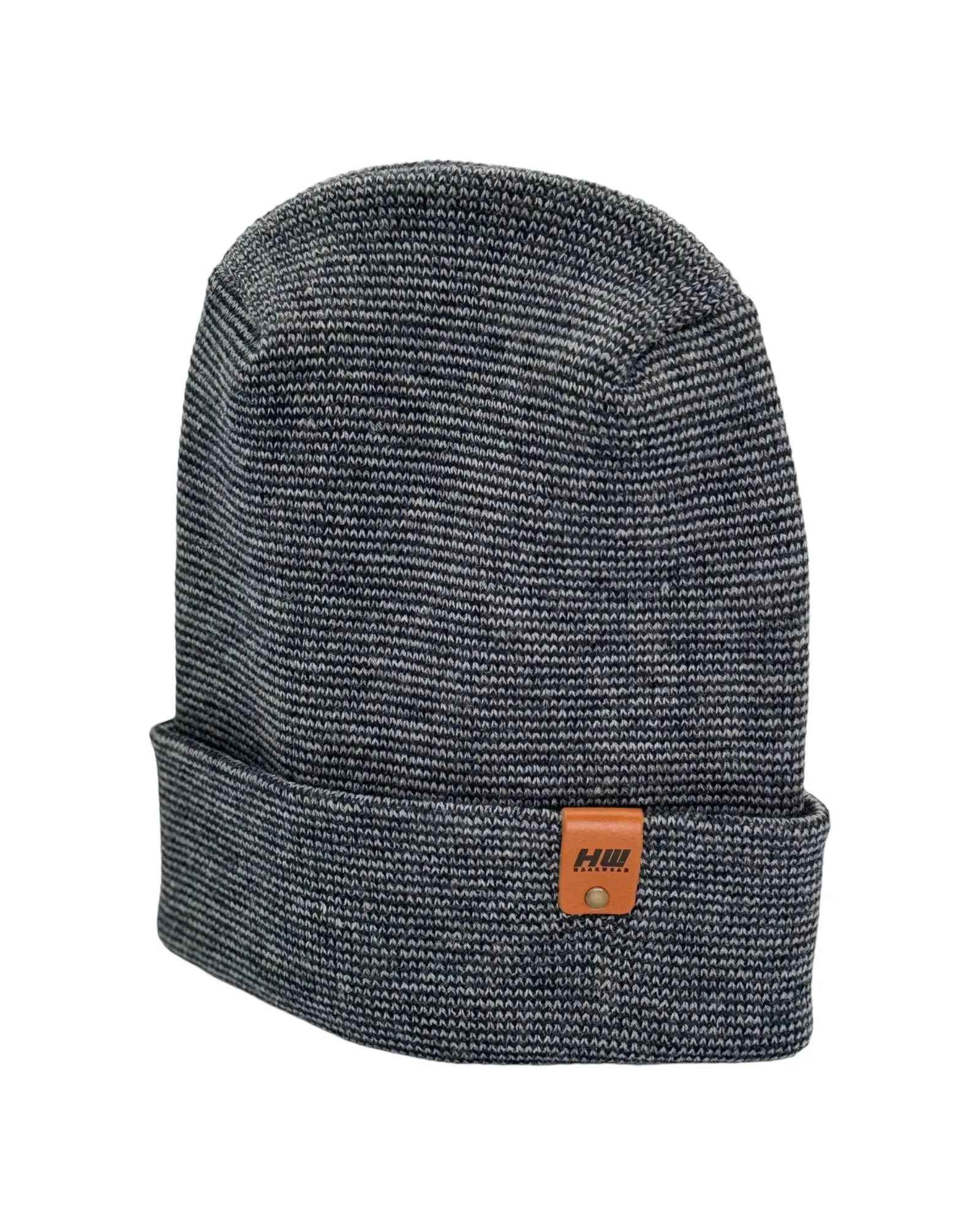Haakwear H Stitch Fusion Cuffed Beanie / Hat (Patened Design) Gray / Denim, Made in USA