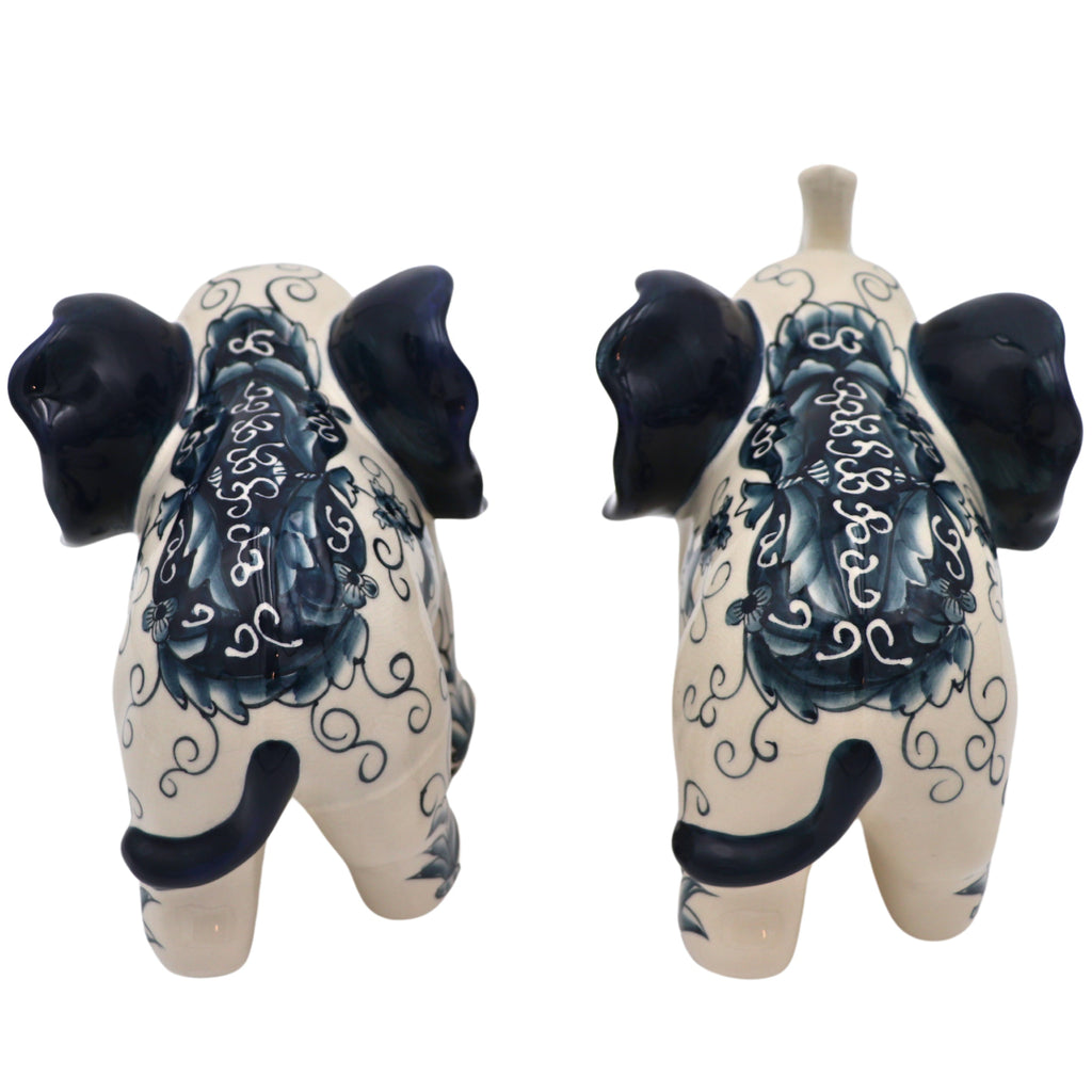 Hand-painted Embera and Nyala Elephants - Pair
