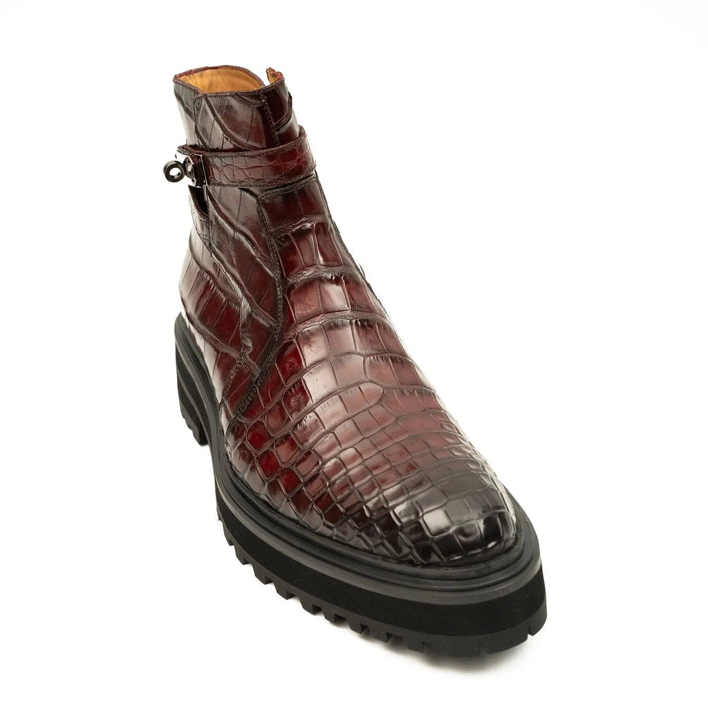 Handmade Nile Croc Chelsea Boots with Buckle