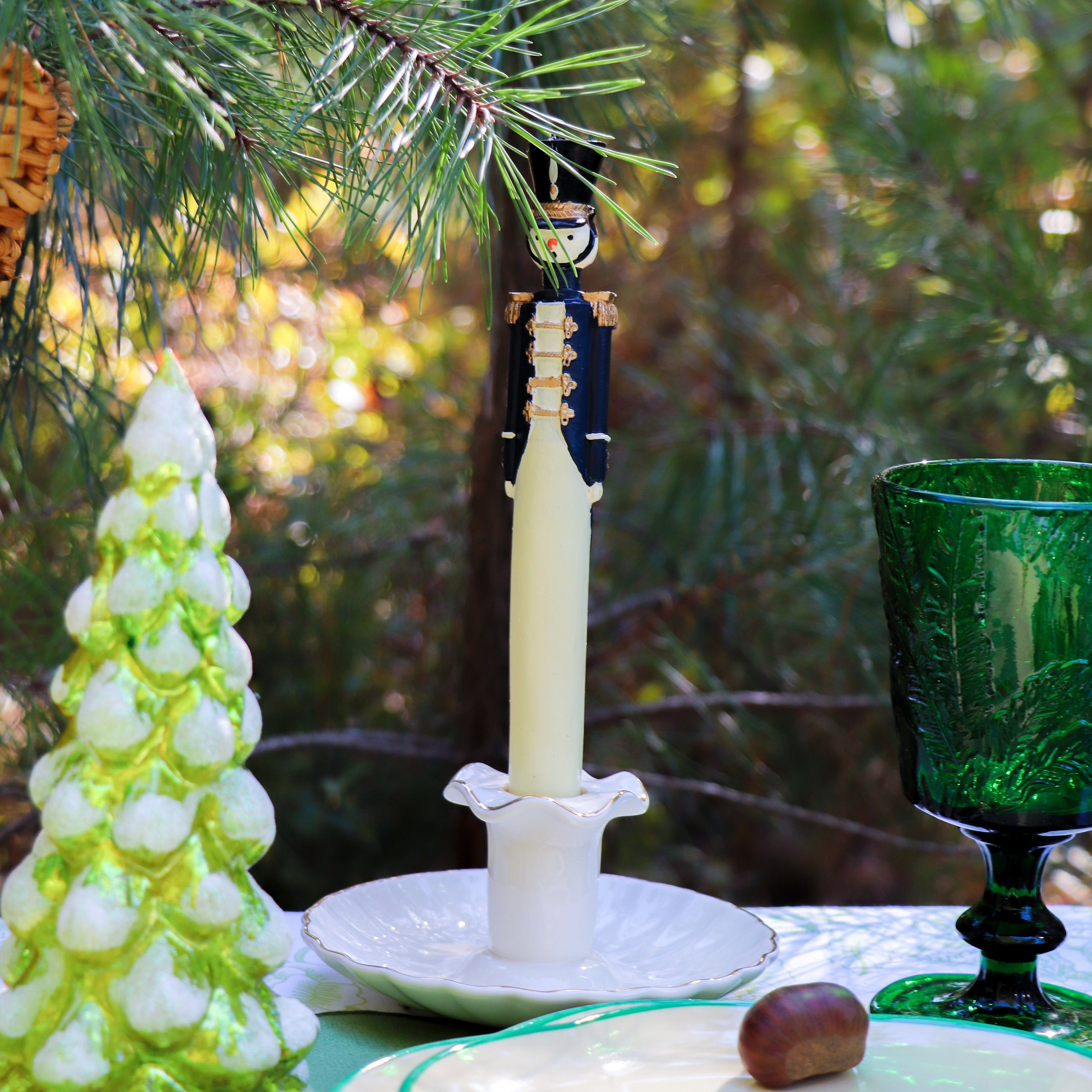 20 Handpainted Navy Blue Royal Guard Candles - 10 packs