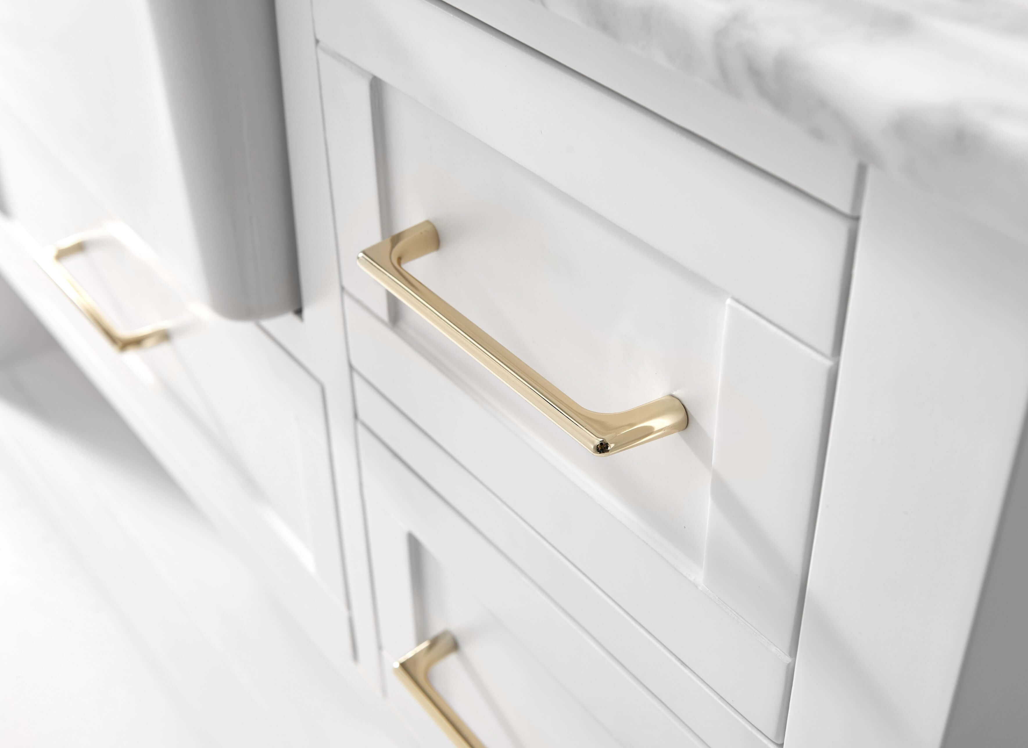Hayley Bathroom Vanity with Sink and Carrara White Marble Top Cabinet Set