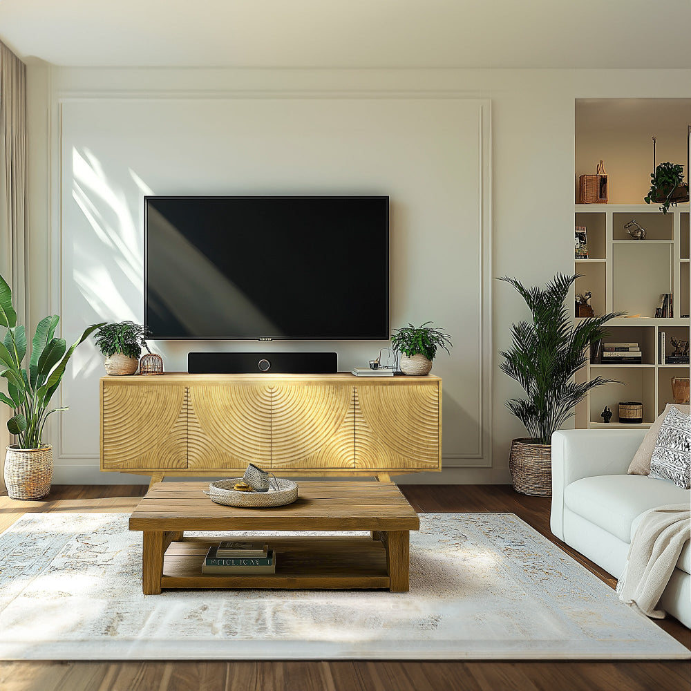 Acacia Harmony TV Stand with Storage for TVs up to 80"