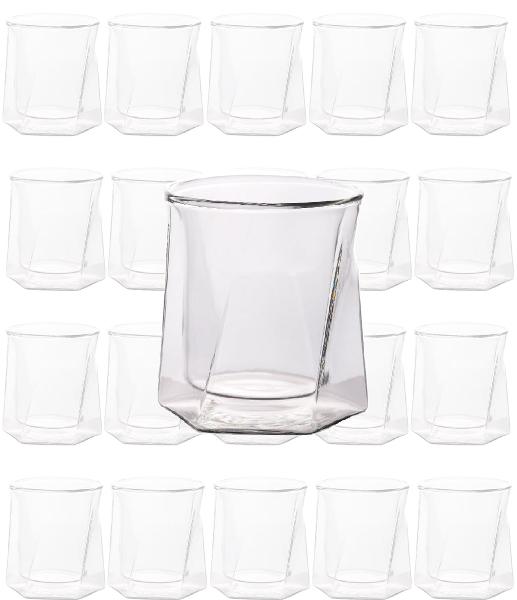 Double Wall Hexagon Whiskey Glasses - 10oz