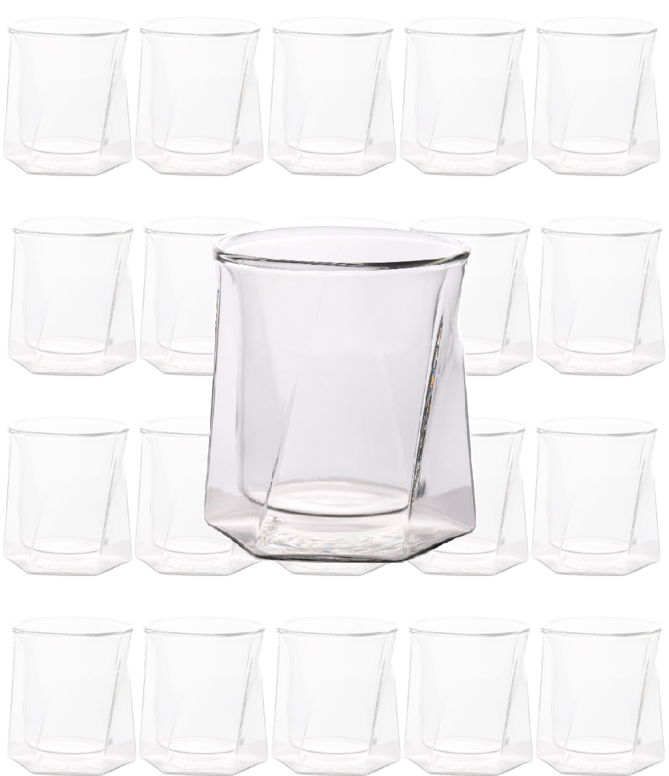 Double Wall Hexagon Whiskey Glasses - 10oz