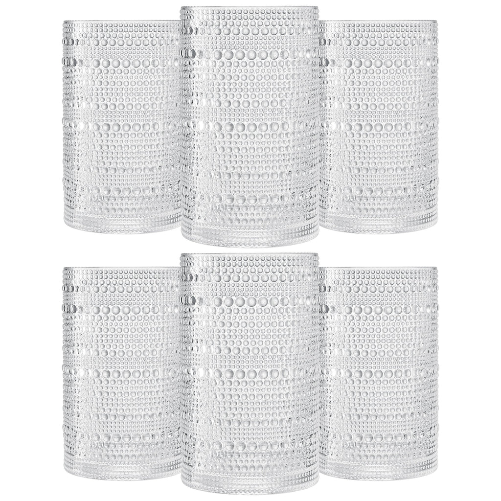 Barcelona Acrylic Highball Hobnail Glassware, Set of 6
