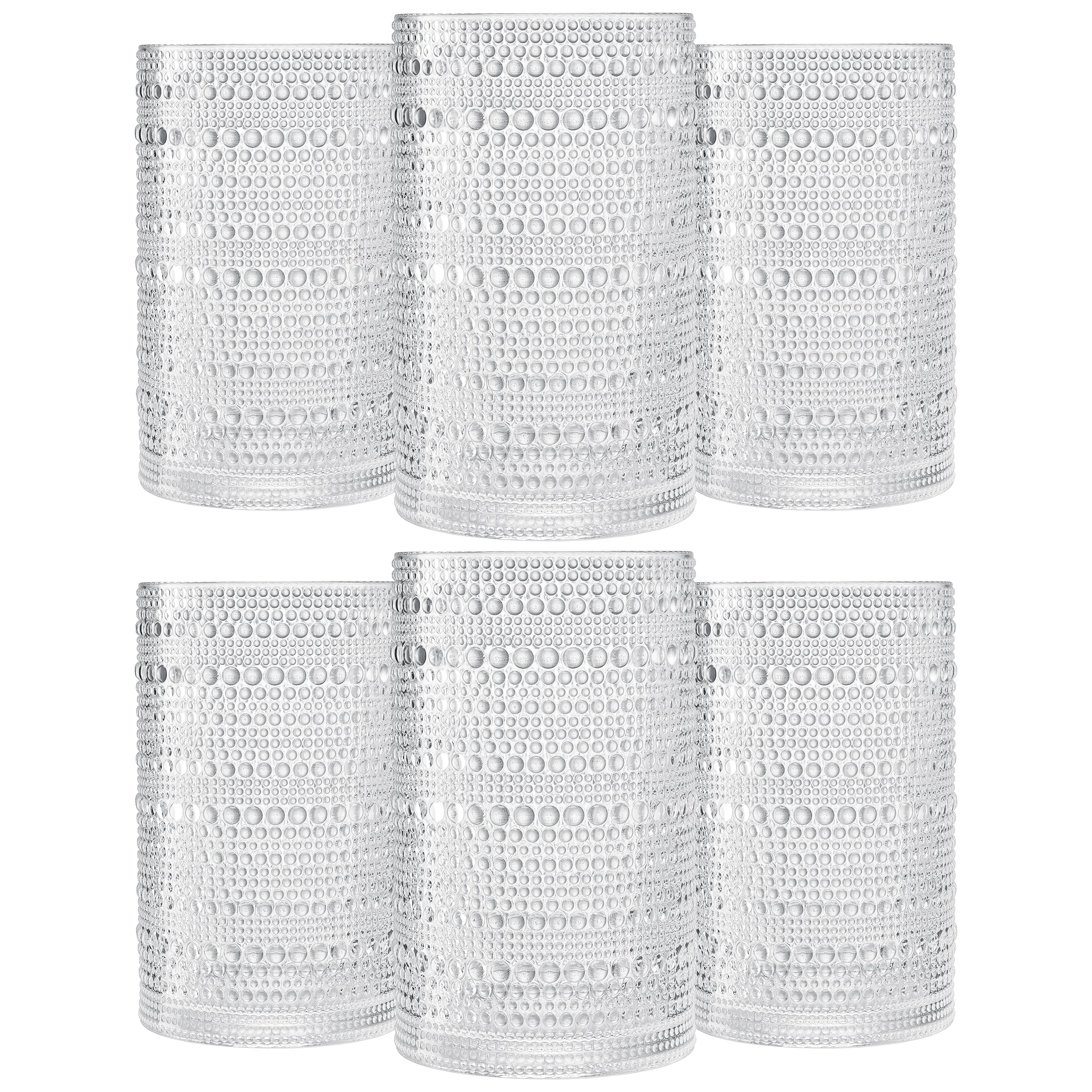 Barcelona Acrylic Highball Hobnail Glassware, Set of 6