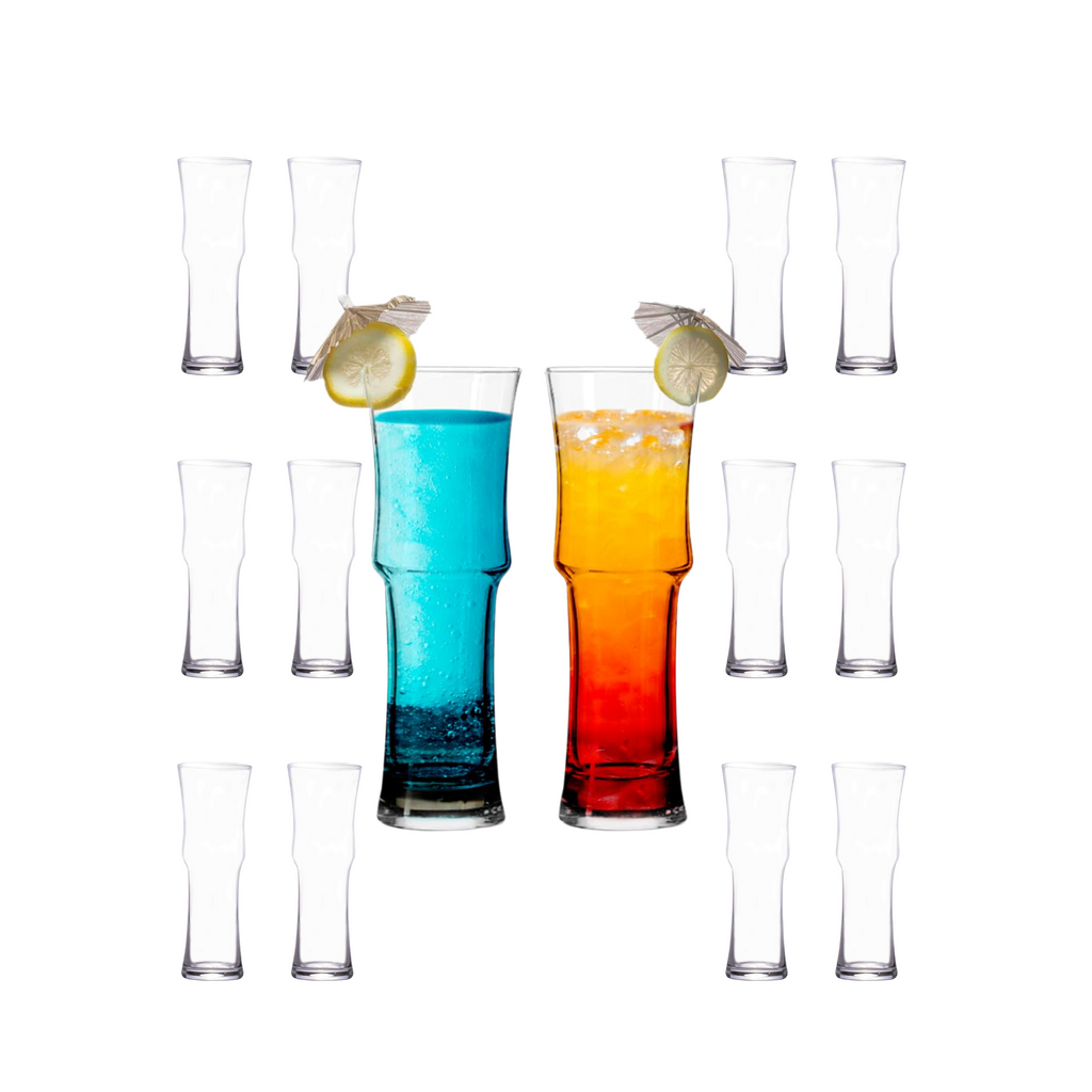 Tall Napoli Hurricane Cocktail Glasses - Handcrafted Cocktail Glass Set (15oz)