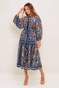 BOHEMIAN TAPESTRY WOVEN MIDI DRESS