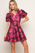 BLOOM RHAPSODY WOVEN MINI DRESS