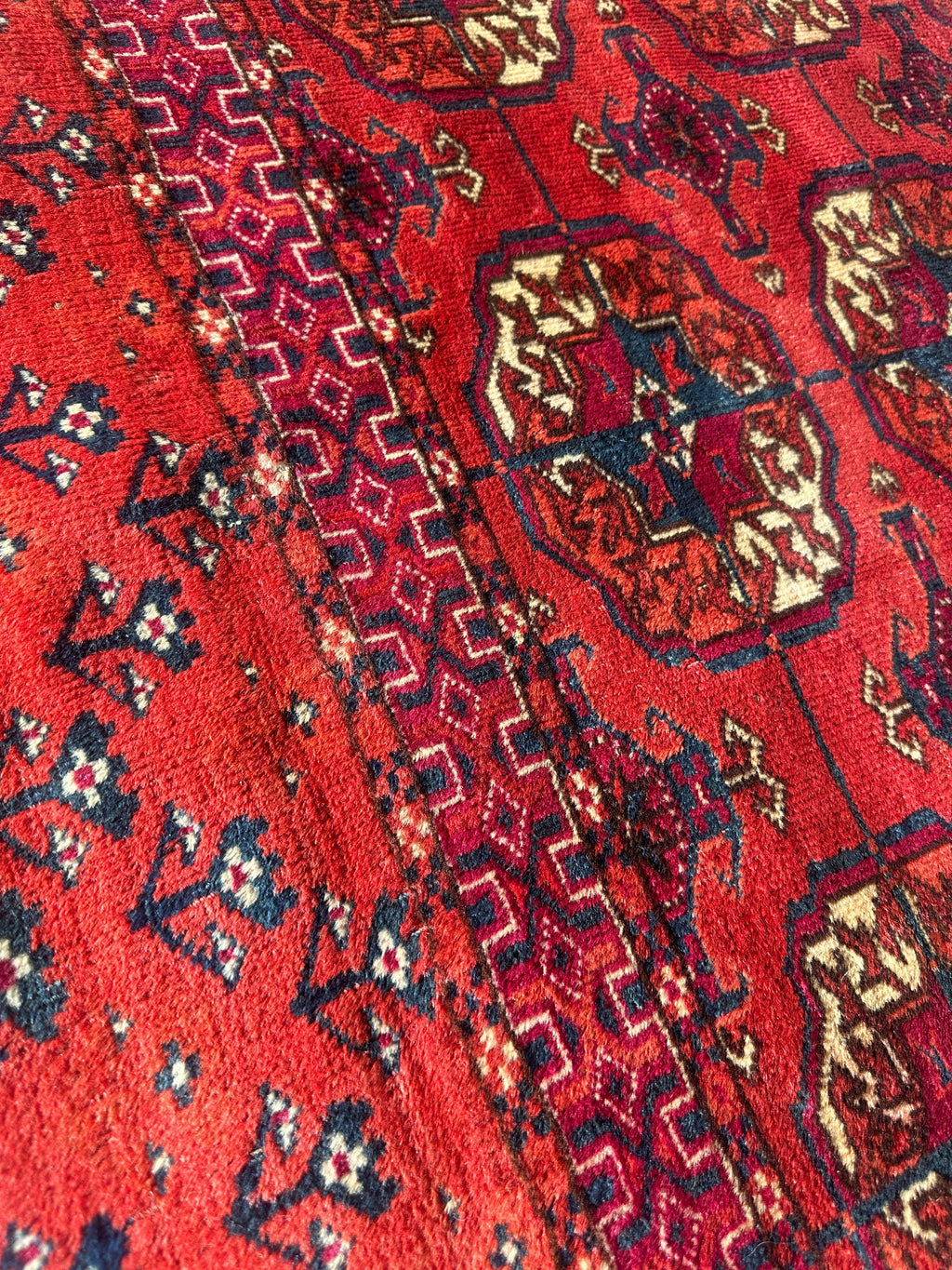 Antique 1920’s Tribal Turkoman Tekke Wedding Rug 3’4” x 4’1”