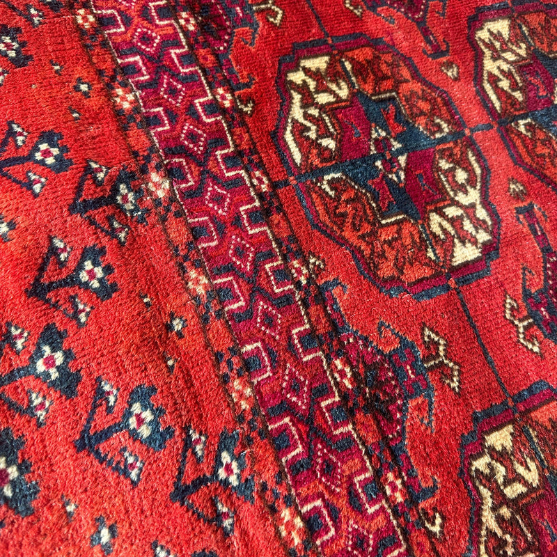 Antique 1920’s Tribal Turkoman Tekke Wedding Rug 3’4” x 4’1”
