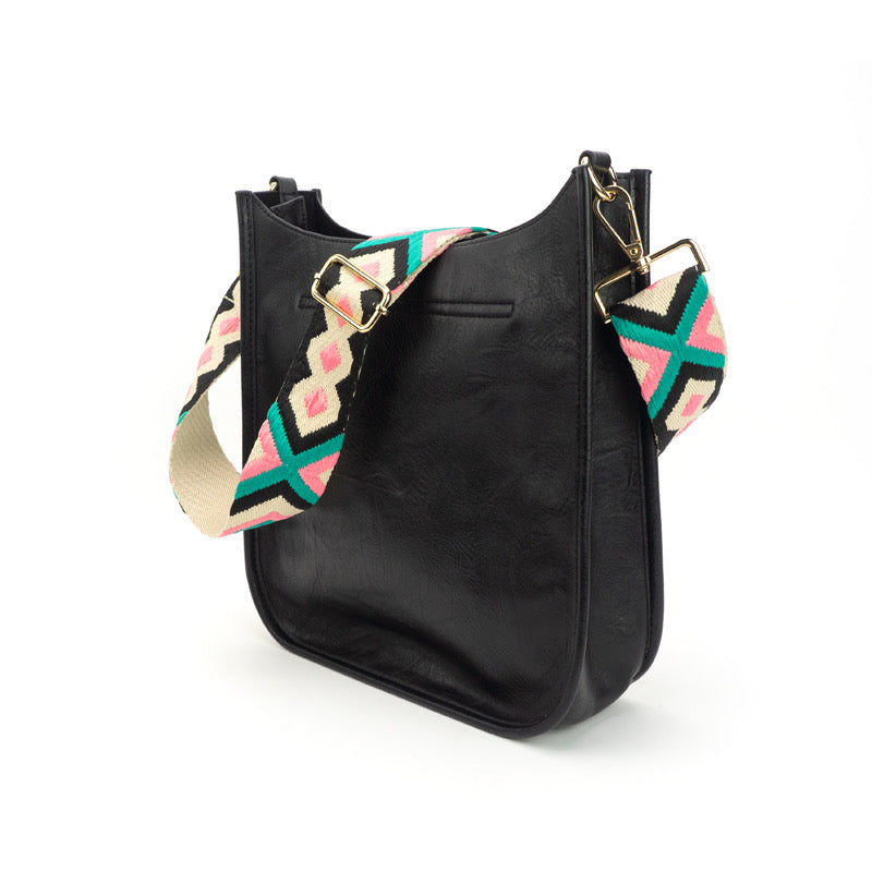The Sailor | Zippered Crossbody Bag (Black) - Pick Your Strap