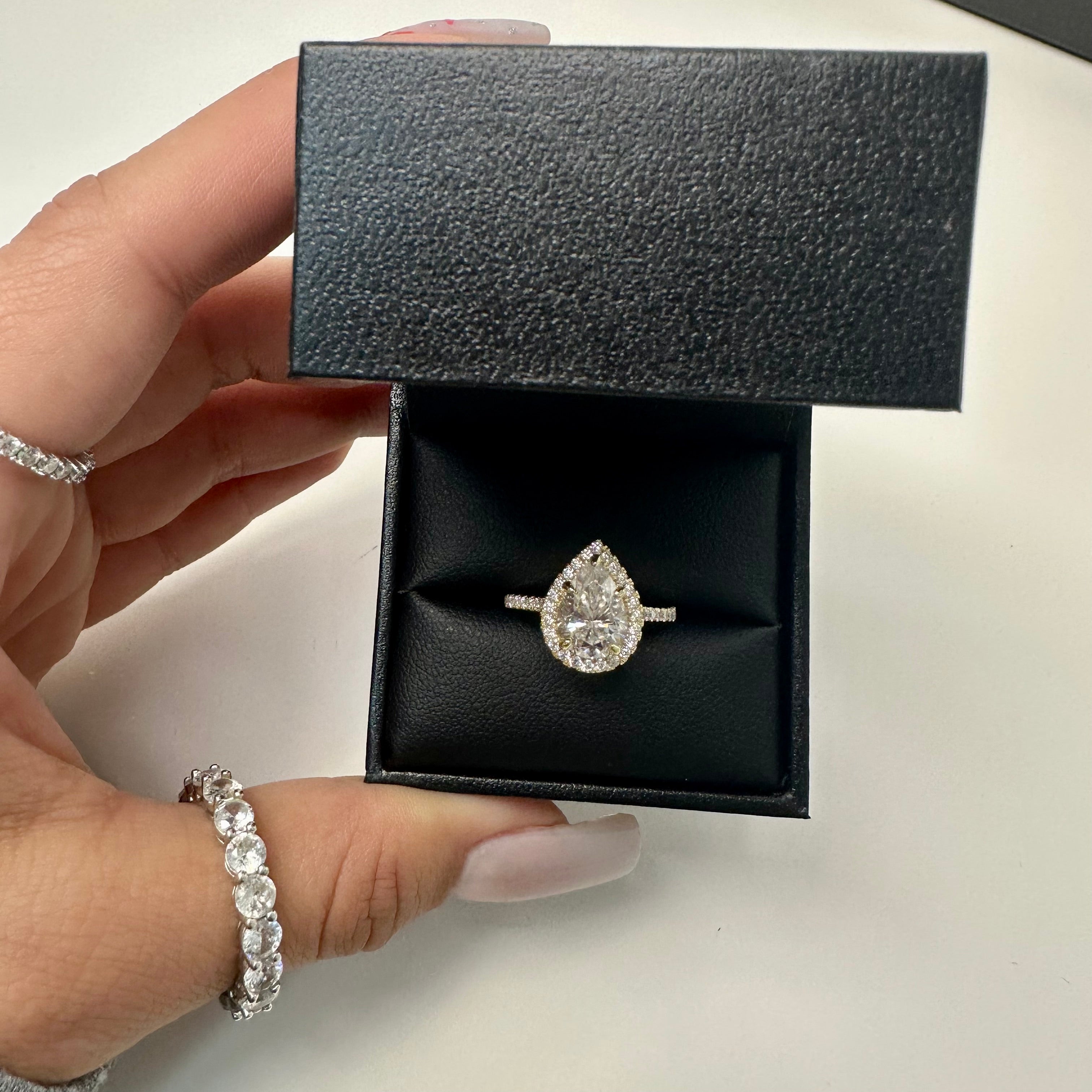 2.0ct Pink Moissanite Lab Diamond Engagement Ring