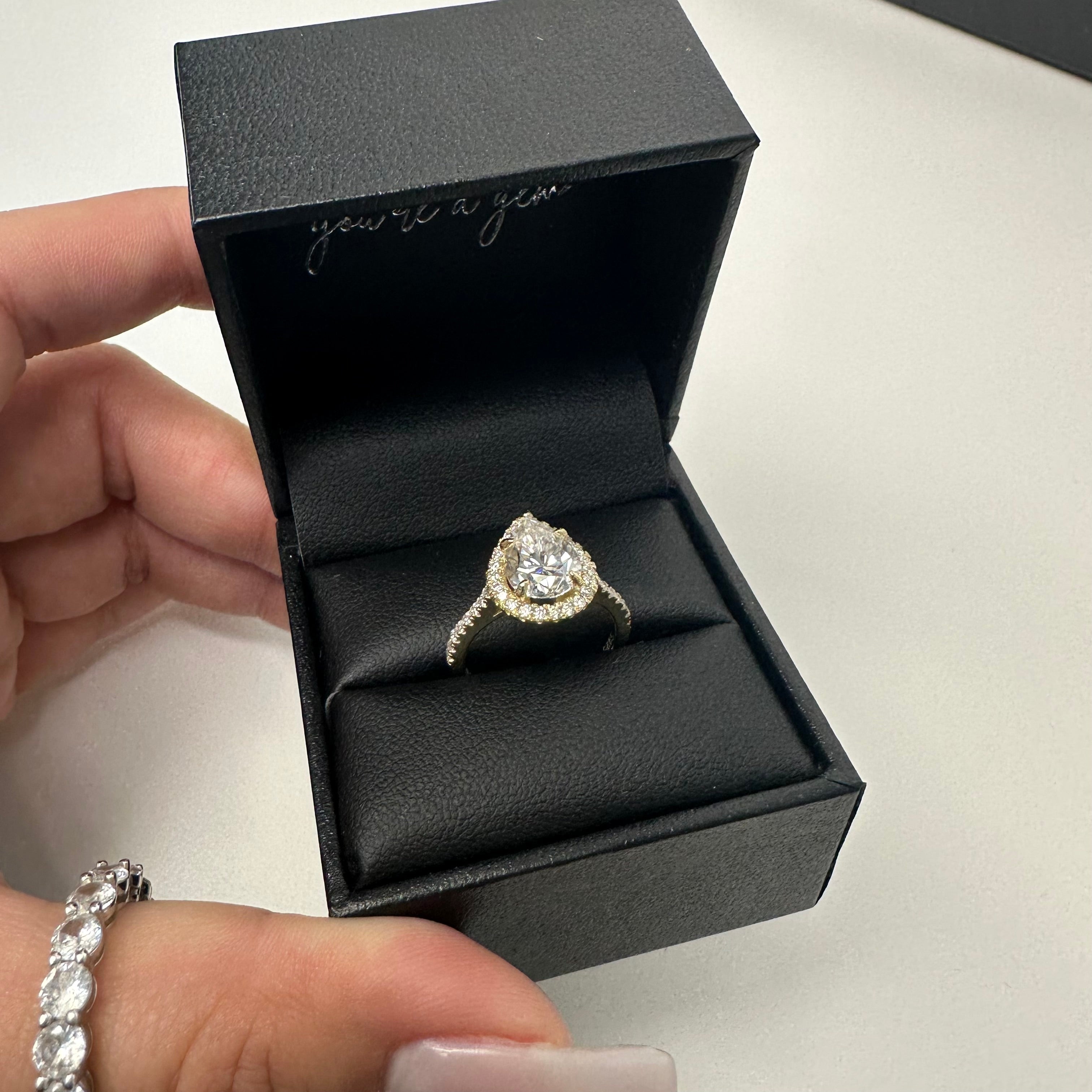 2.0ct Pink Moissanite Lab Diamond Engagement Ring