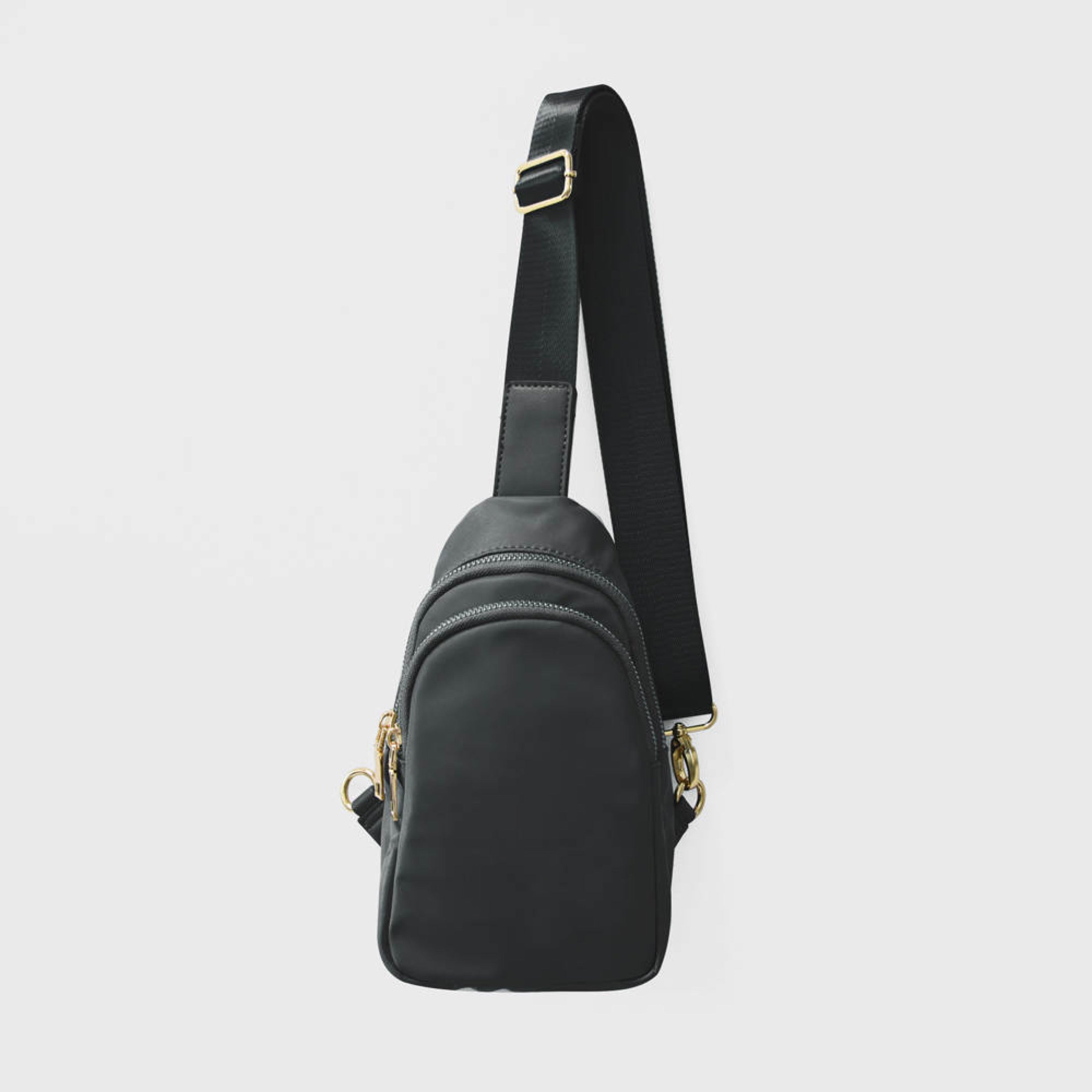 The River Sling Bag with Solid Strap | Black