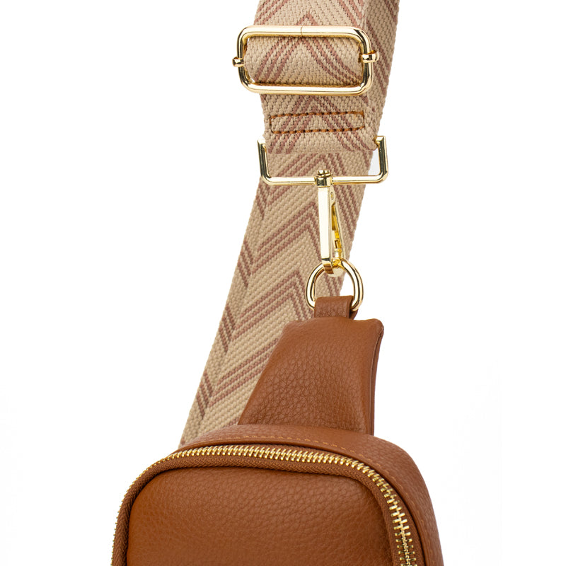 The Harlow | Sling Bag with Chevron Strap | 3 Colors