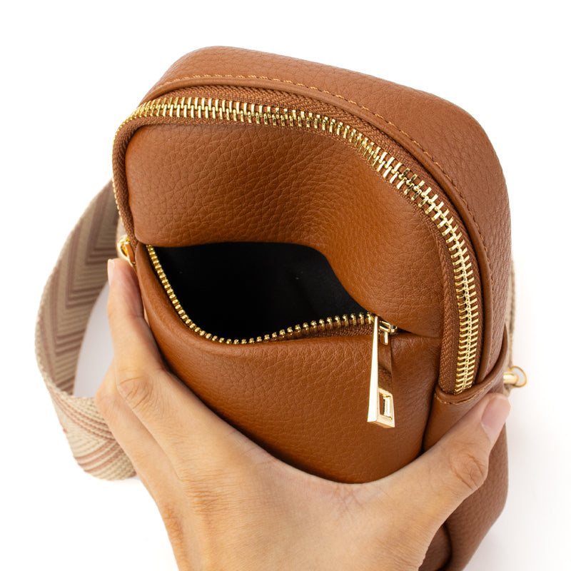 The Harlow | Sling Bag with Chevron Strap | 3 Colors