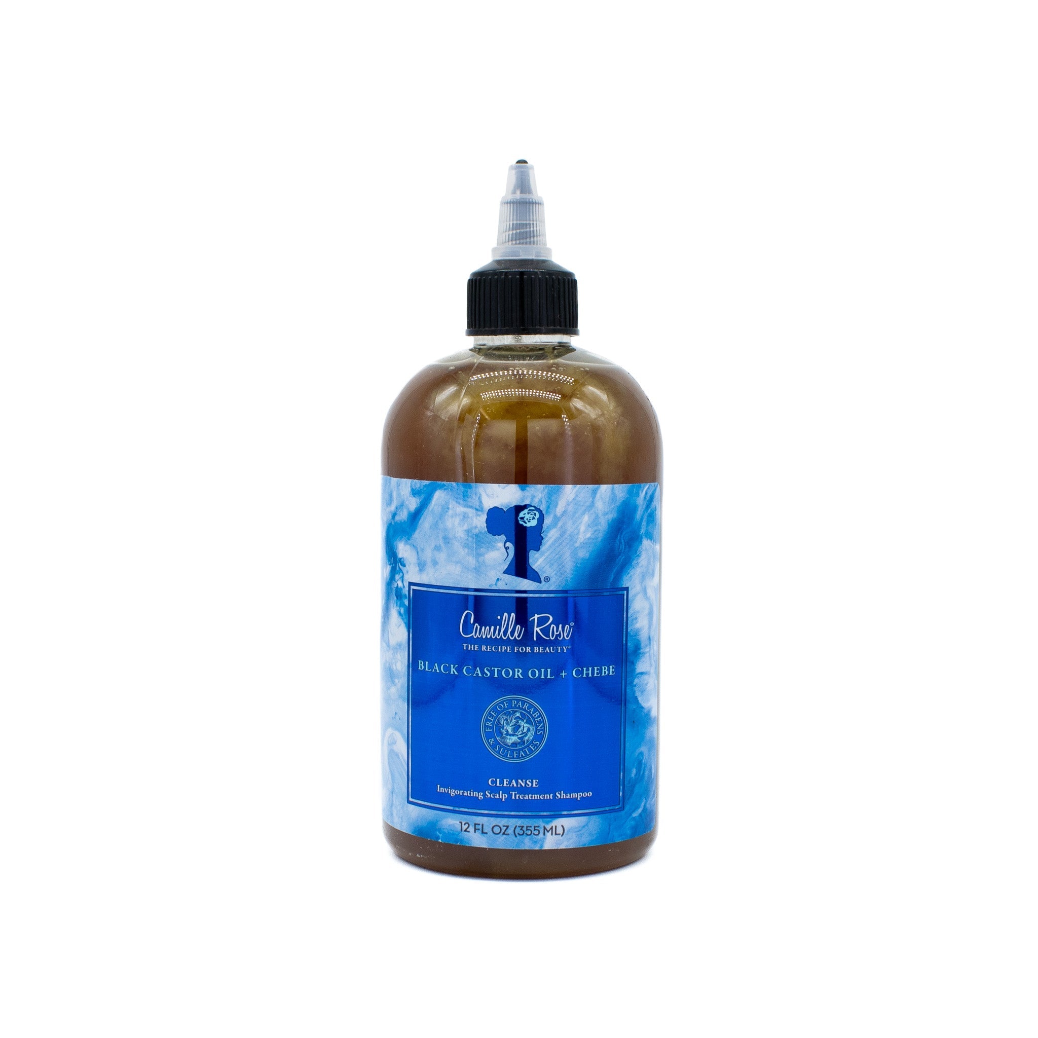 Camille Rose Black Castor Oil + Chebe Invigorating Scalp Shampoo 12oz - New