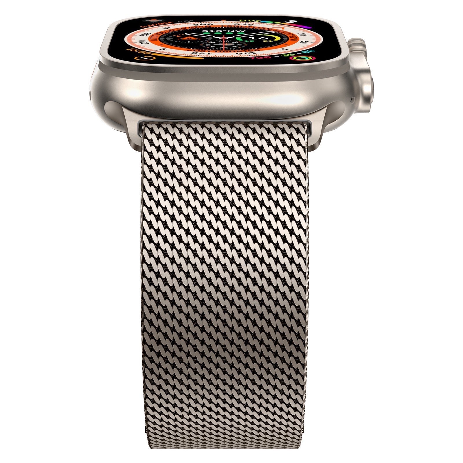Magnetic Umbrella Buckle Milanese Stainless Steel Strap for Apple Watch