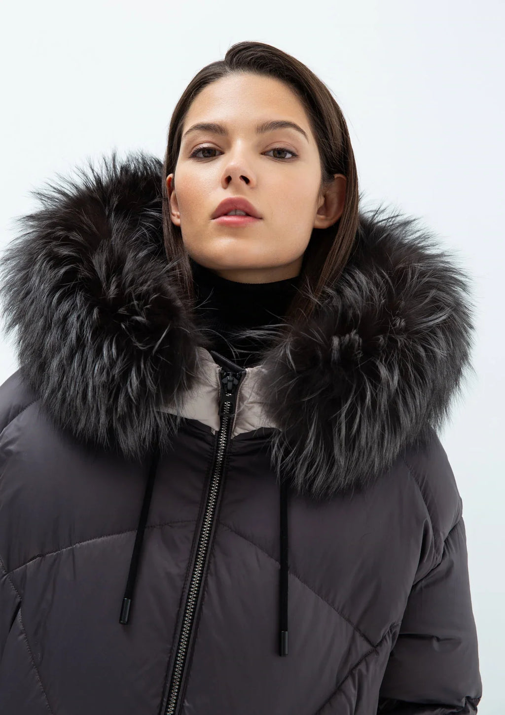 Gisèle Premium Genuine Fox Fur Trim Down Fill Coat