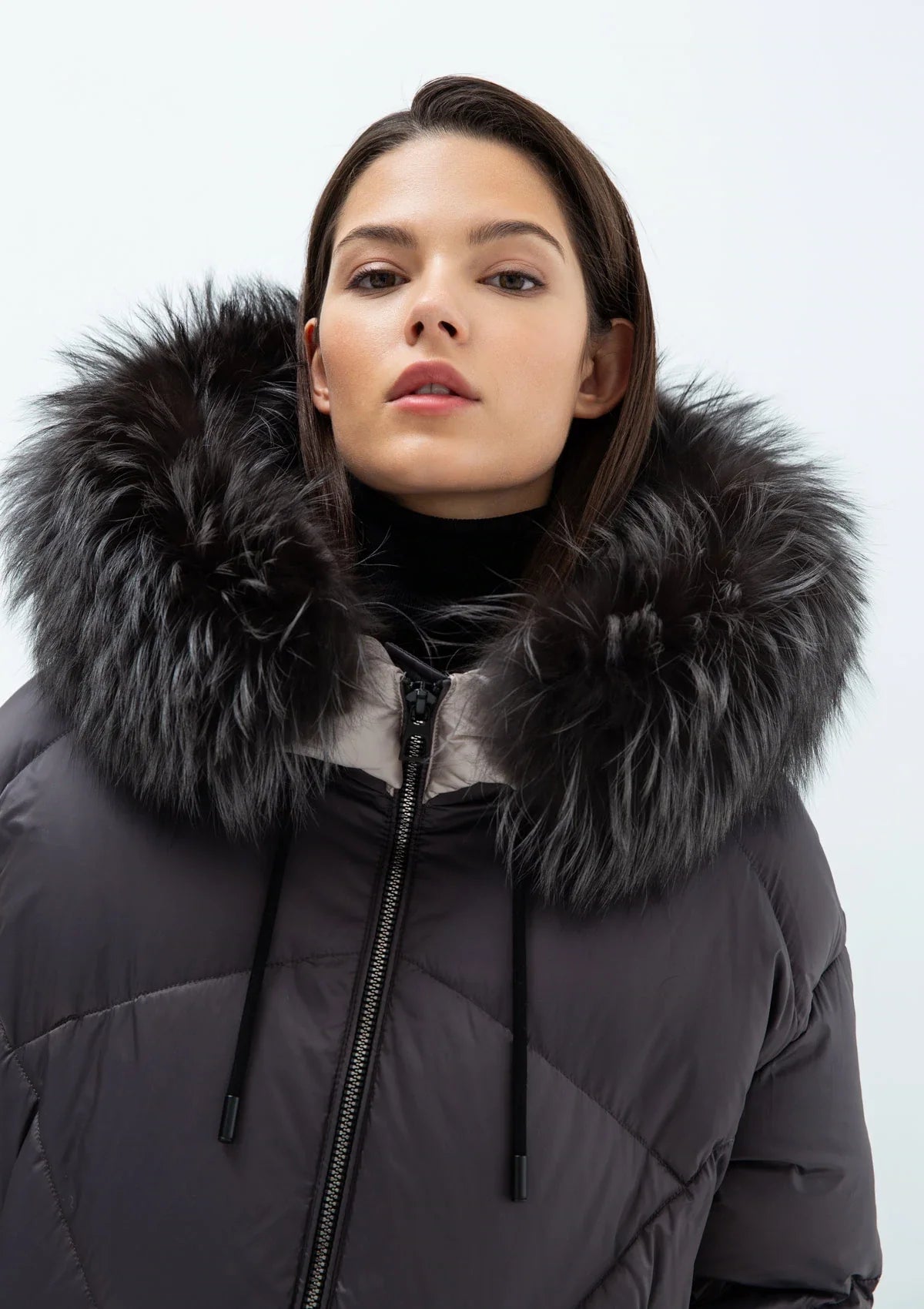 Gisèle Premium Genuine Fox Fur Trim Down Fill Coat