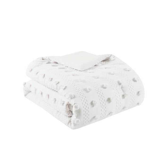 Twin/Twin XL 2-Piece Ivory Pompom Microfiber Comforter Set