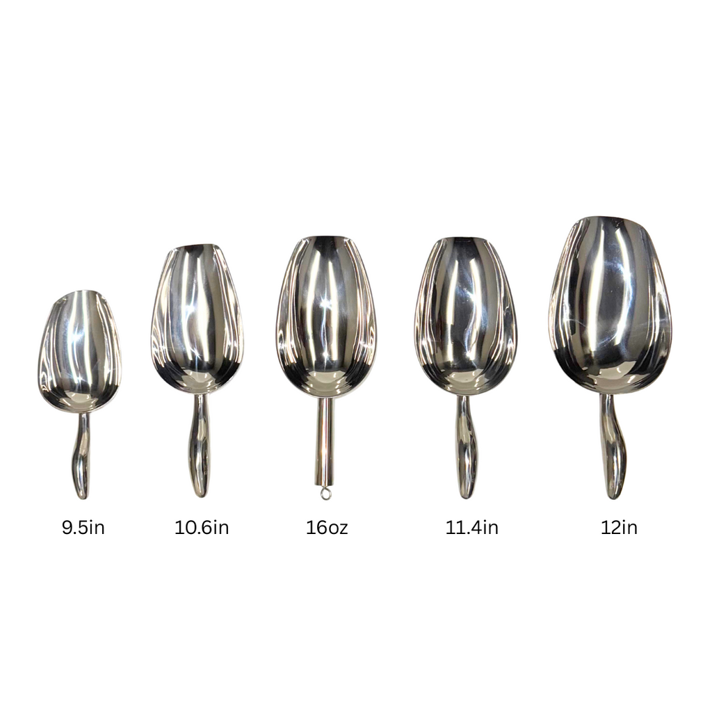 Stainless Steel Ice Scoop - Multi-Use Metal Scooper - Barware Accessories - 16oz