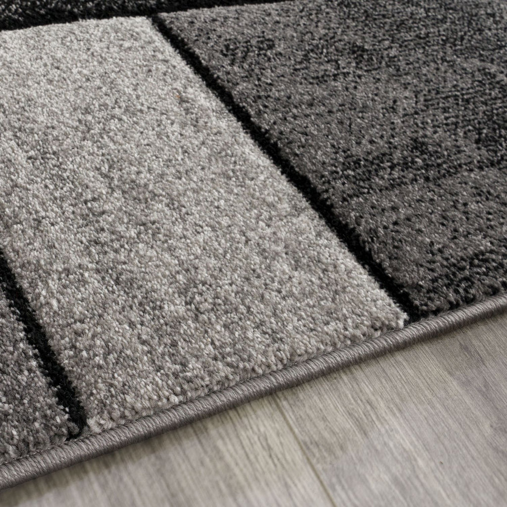 Area Rug Brilliance with Geometric Squares in Black White