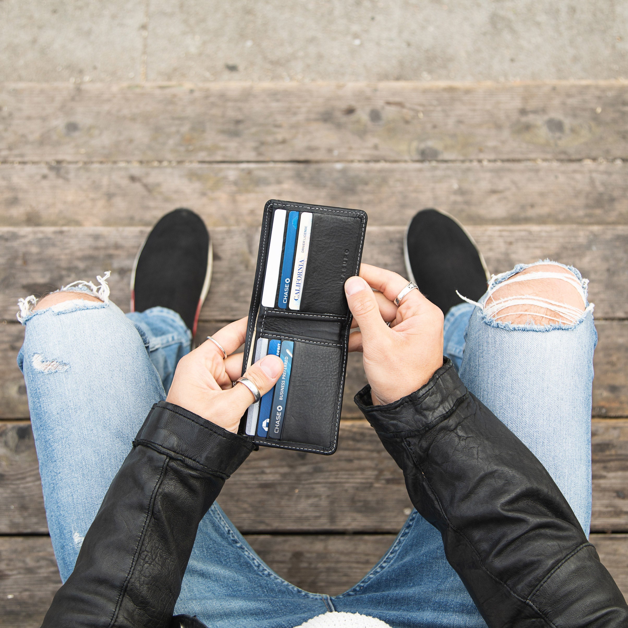 Large Billfold Wallet - Black