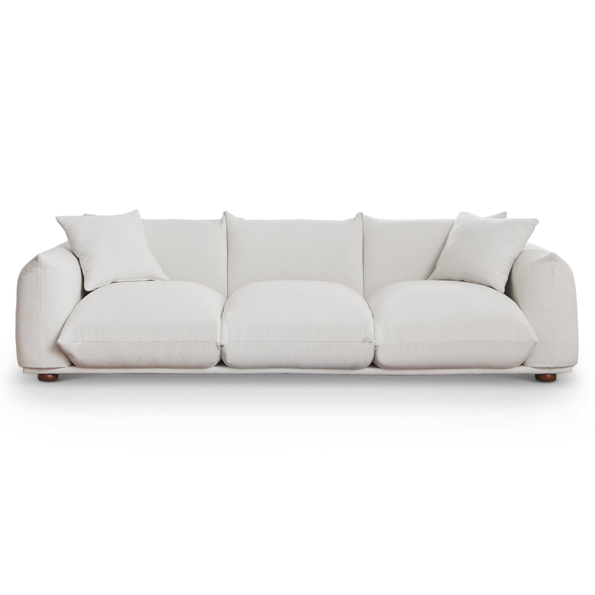 Kely  100'' Cream Boucle Upholstered Sofa – Designer Sofa – Curated by