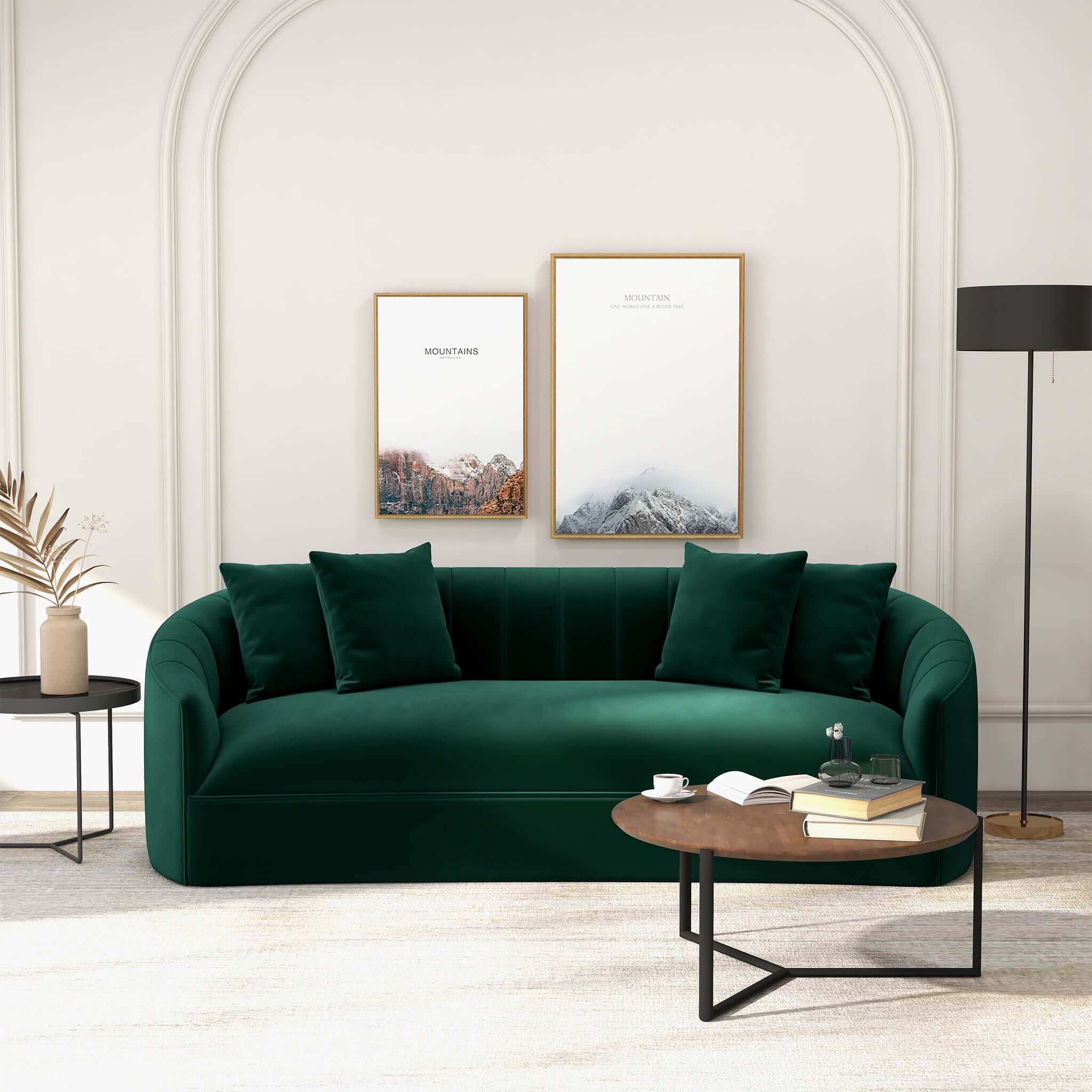 Kante  Green Velvet Sofa – Designer Sofa – Curated by SHOPLOBBIE | Fre