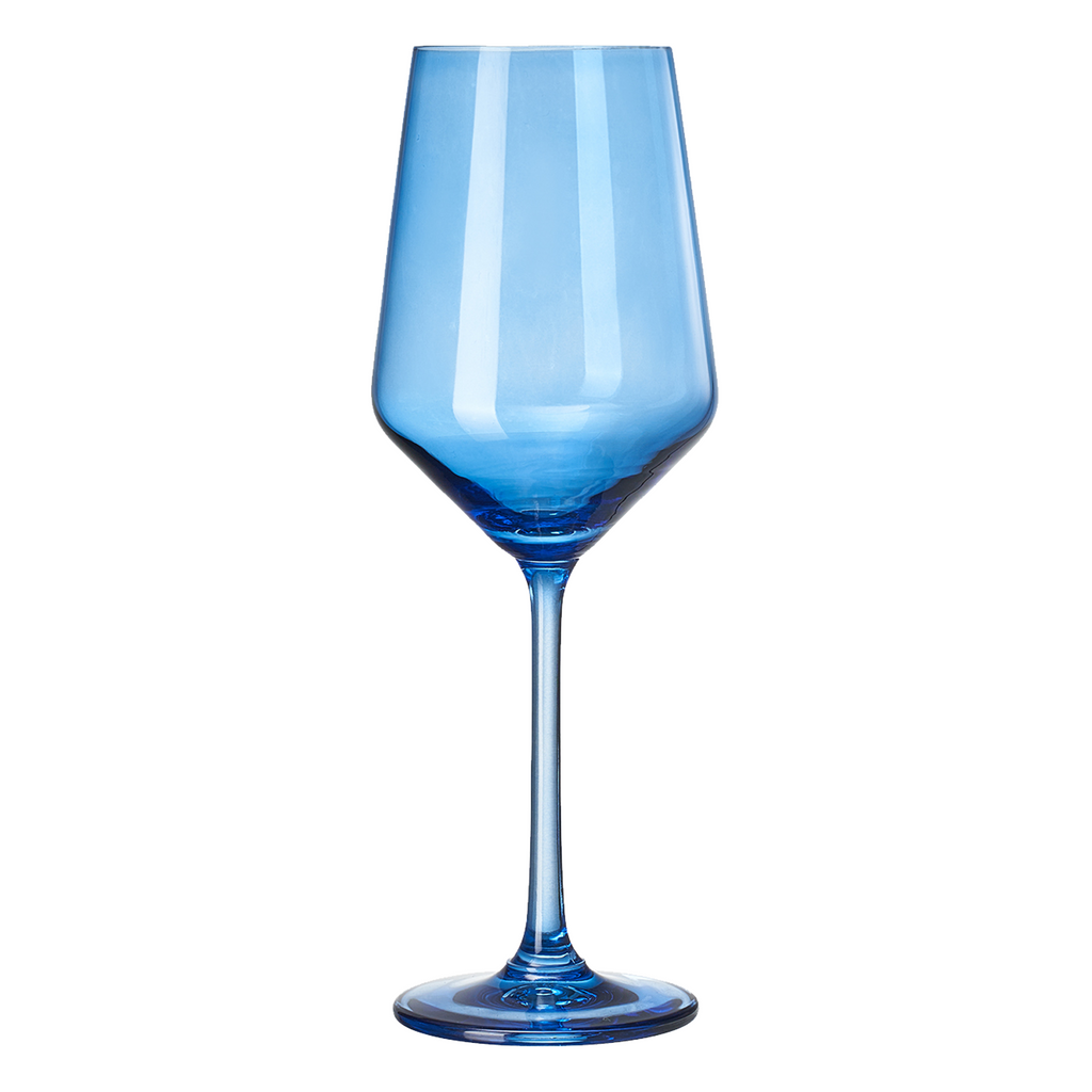 Rhea Stemmed Wine Glassware, Cobalt Blue, Set of 6