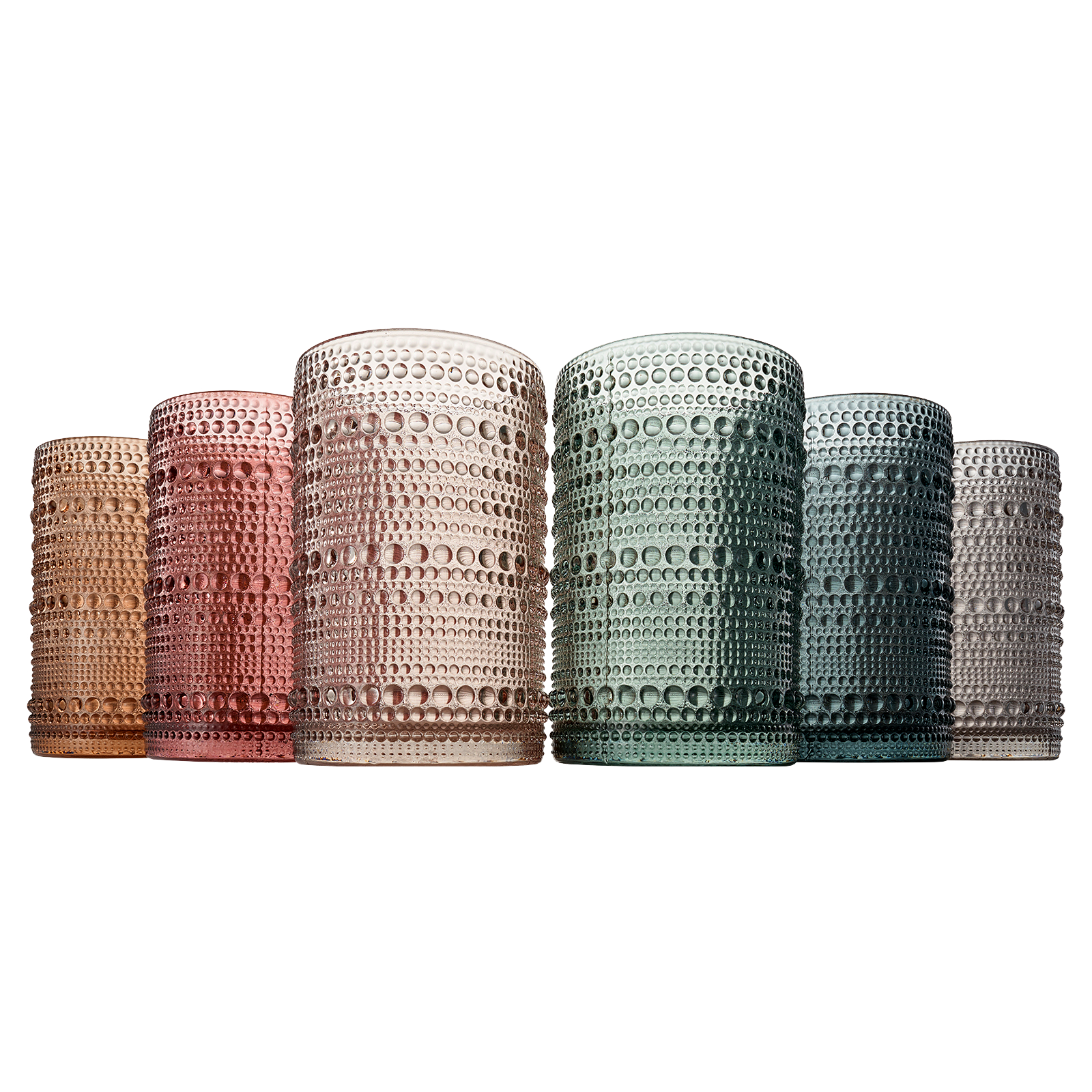 Tonal Hobnail Highball Glassware, Set of 6
