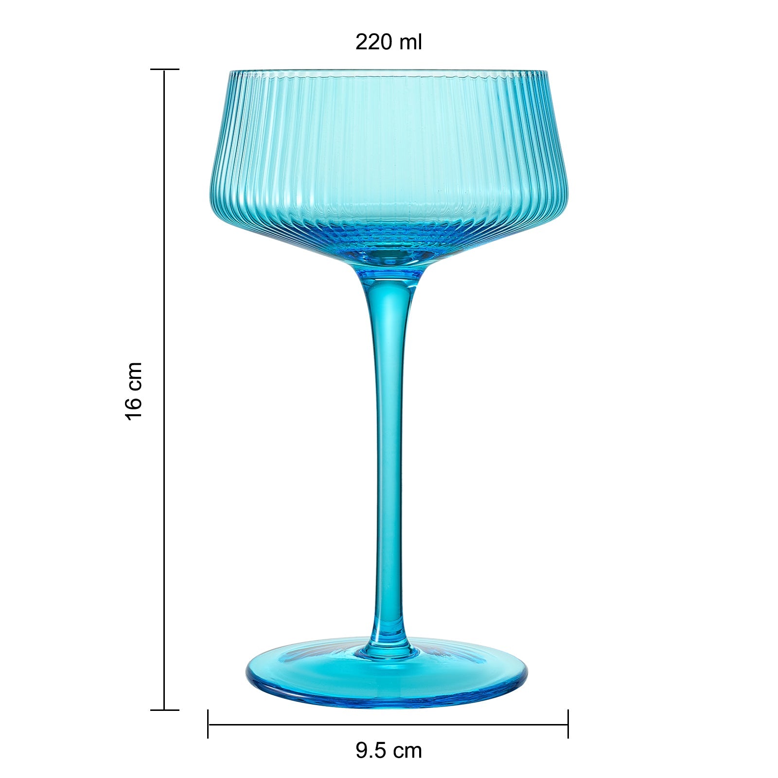 Como Champagne Coupe Cocktail Glasses, Pastel, Set of 6