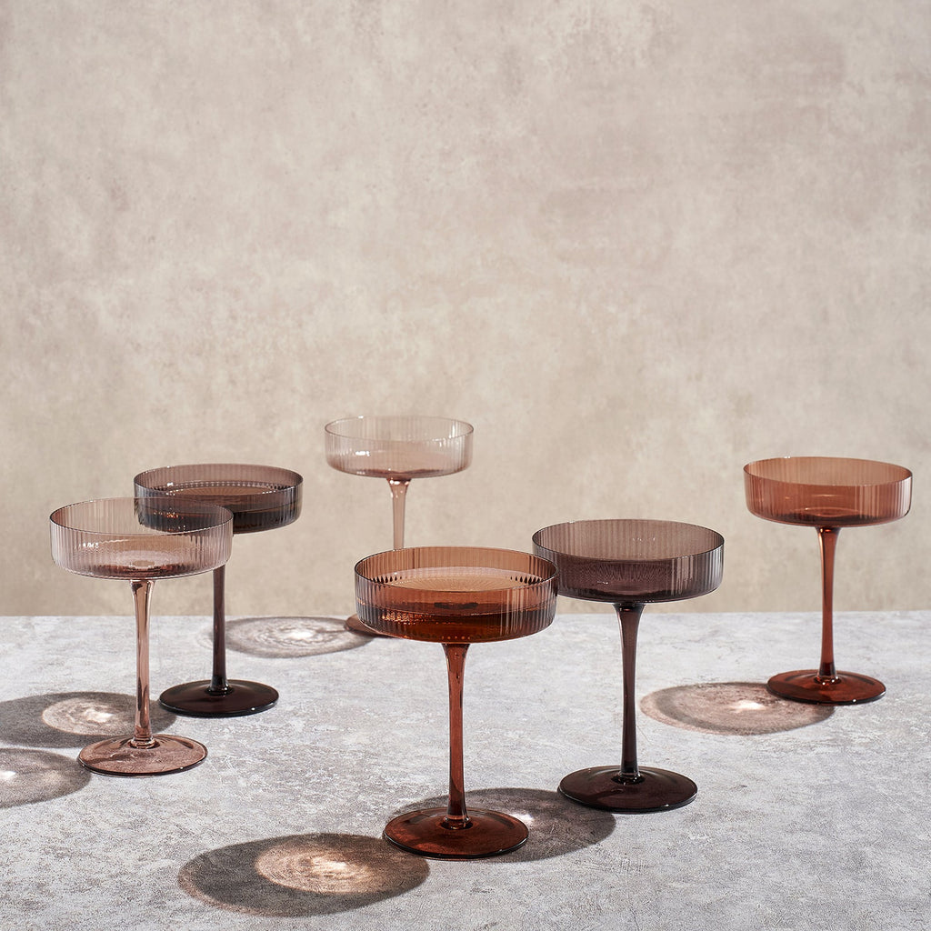 Fortuna Champagne Coupe Cocktail Glassware, Set of 6