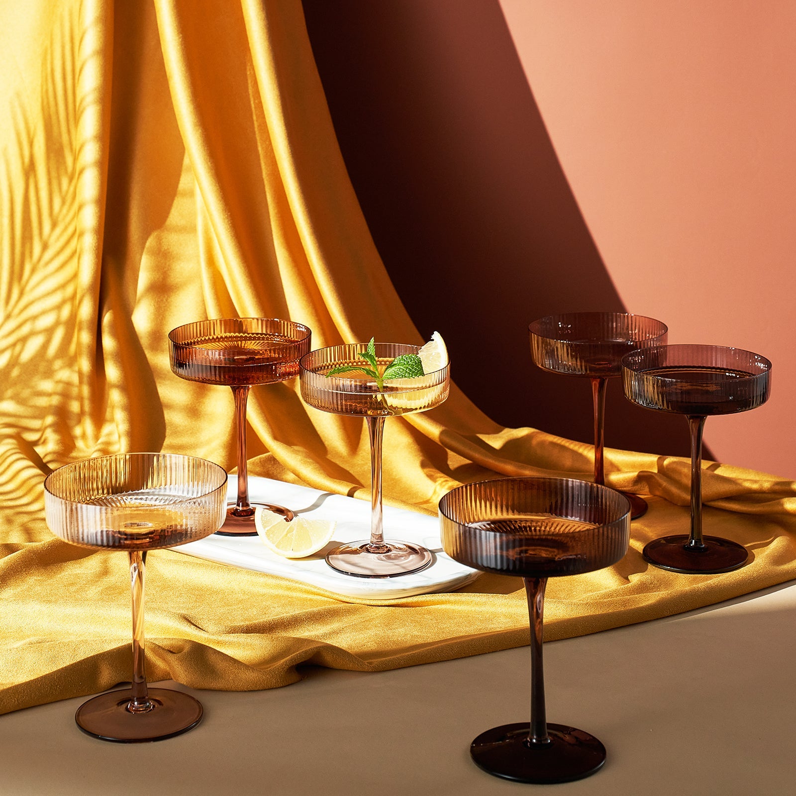 Fortuna Champagne Coupe Cocktail Glassware, Set of 6