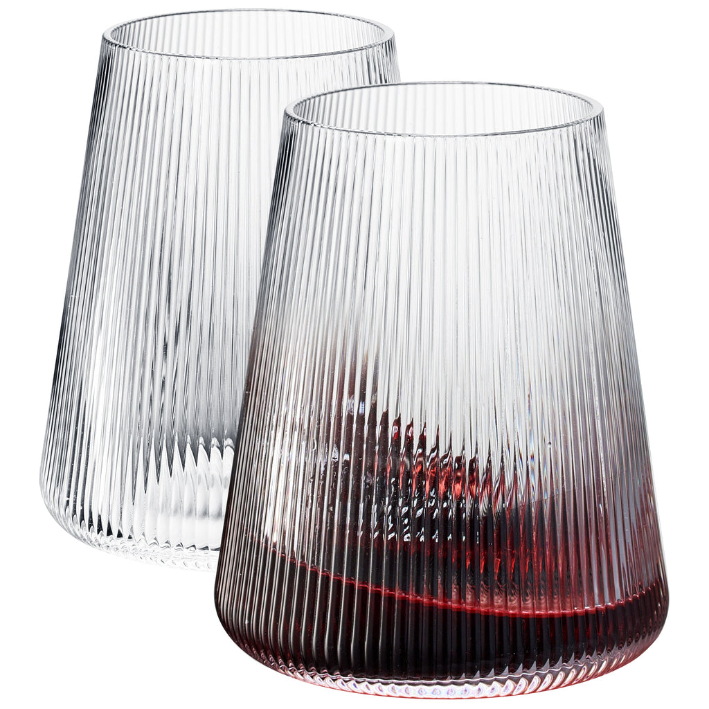 Como Stemless Wine Glassware, Set of 2