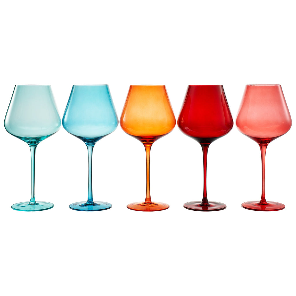 Stagioni Stemmed Wine Glassware, San Francisco, Set of 5