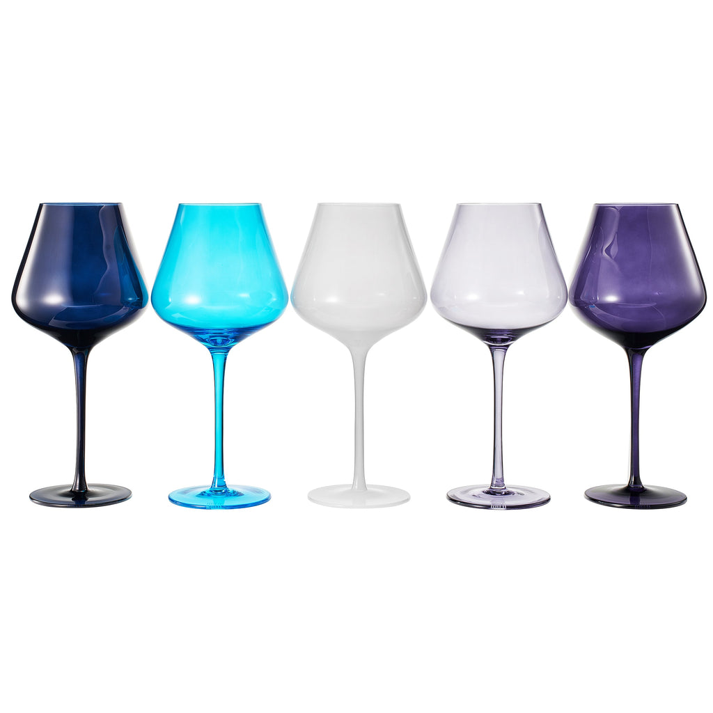 Stagioni Stemmed Wine Glassware, Santorini, Set of 5