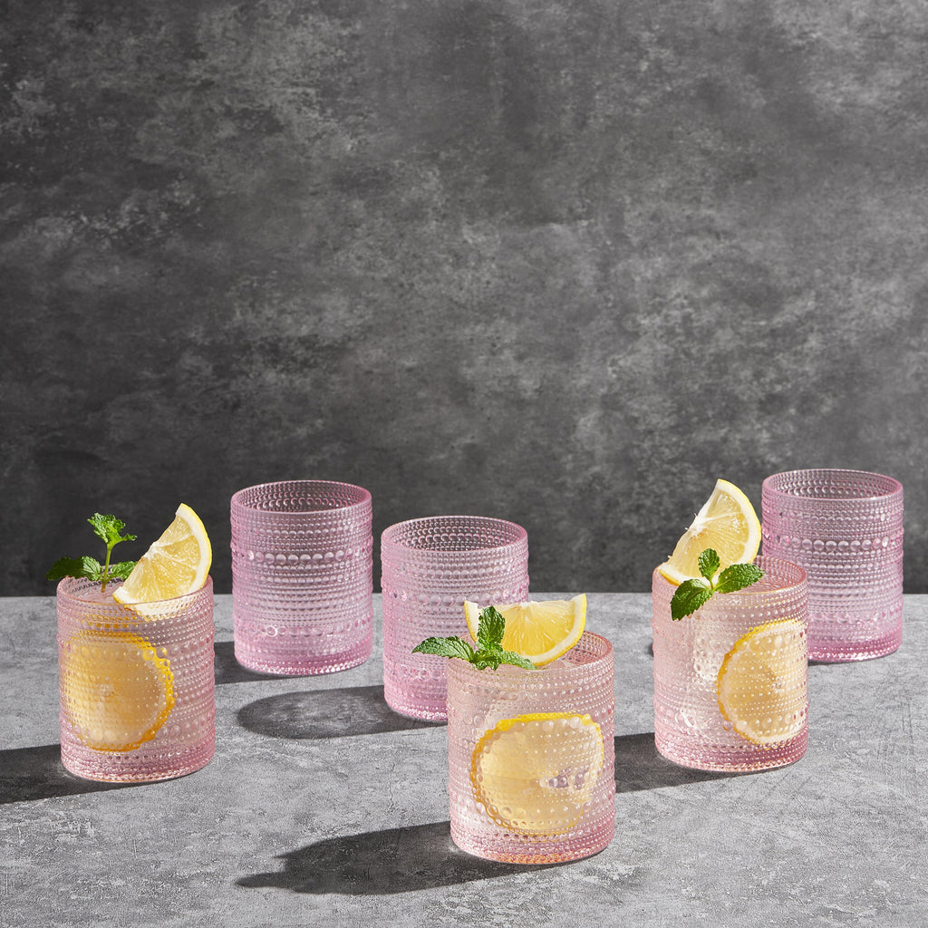 Monet Hobnail Lowball Glassware, Set of 6