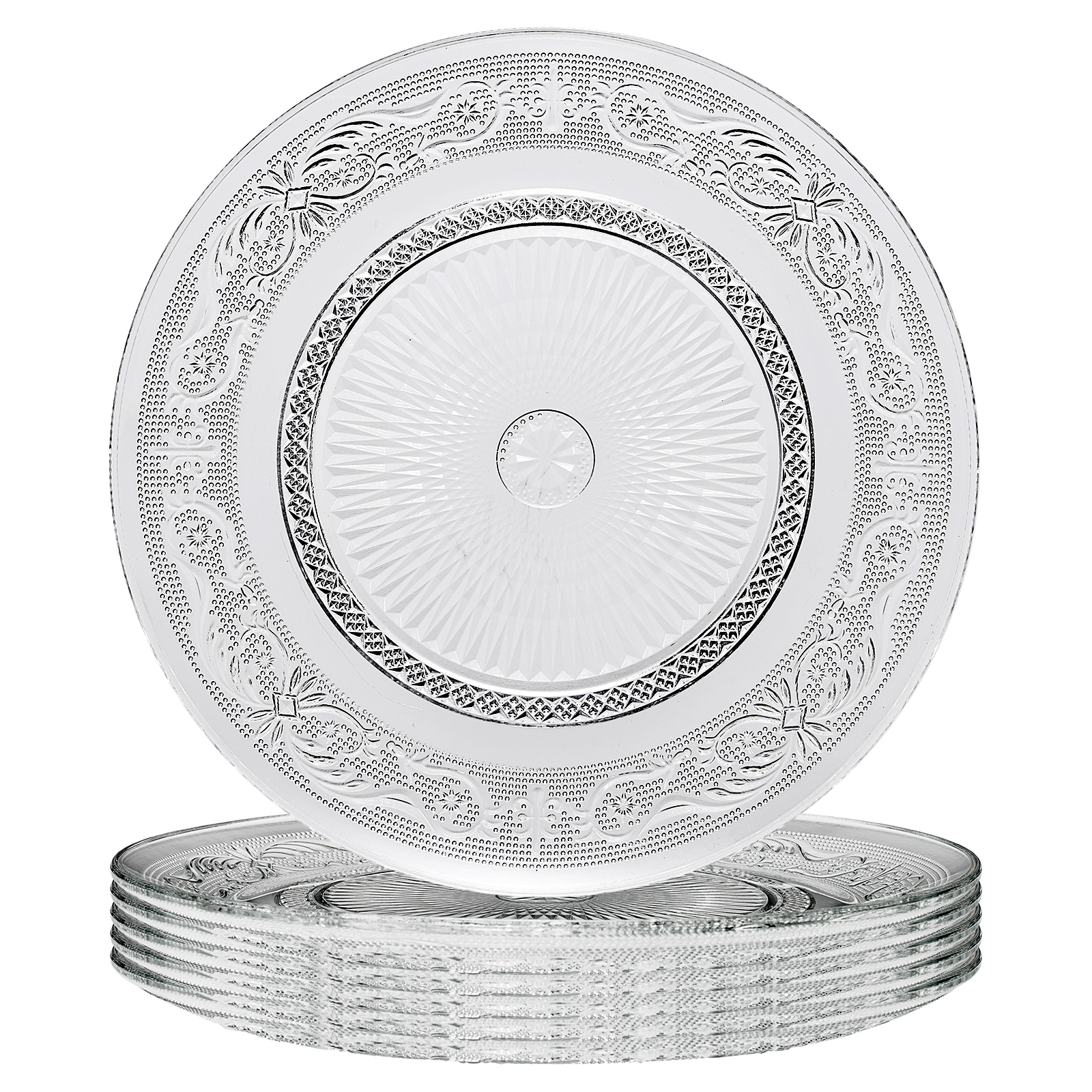 Classica Vintage Glass Plate, Set of 6