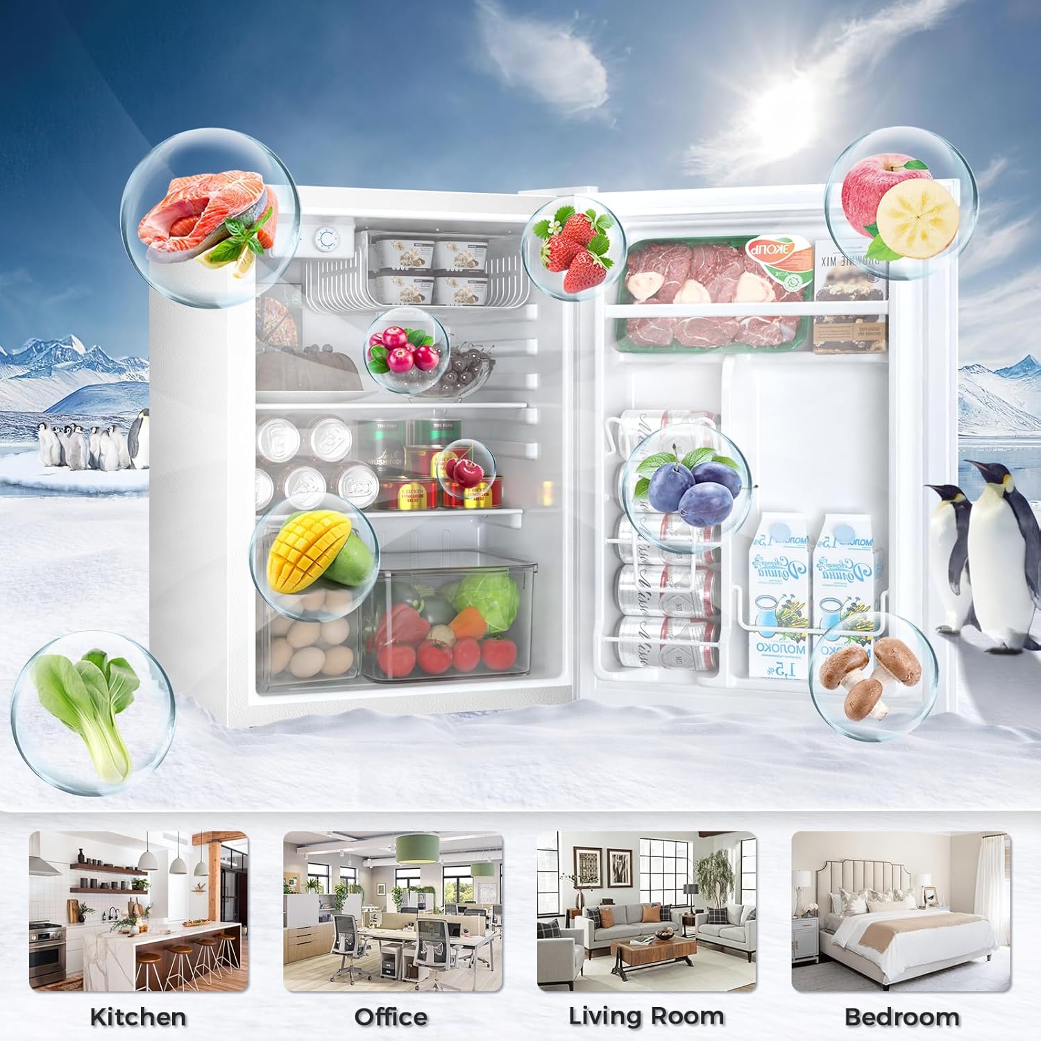 1.6\2.6\3.2 cu. ft Mini Fridge with Freezer