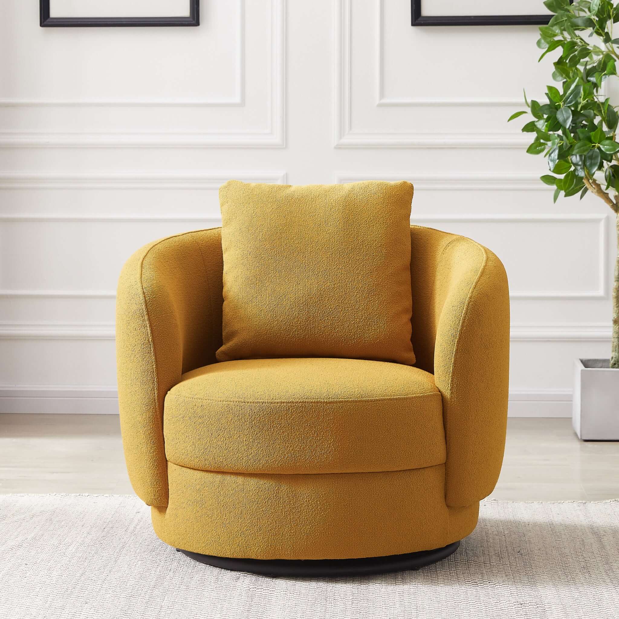 Dylan Gold Boucle Lounge Chair – Luxury Modern Seating – Curated by SH