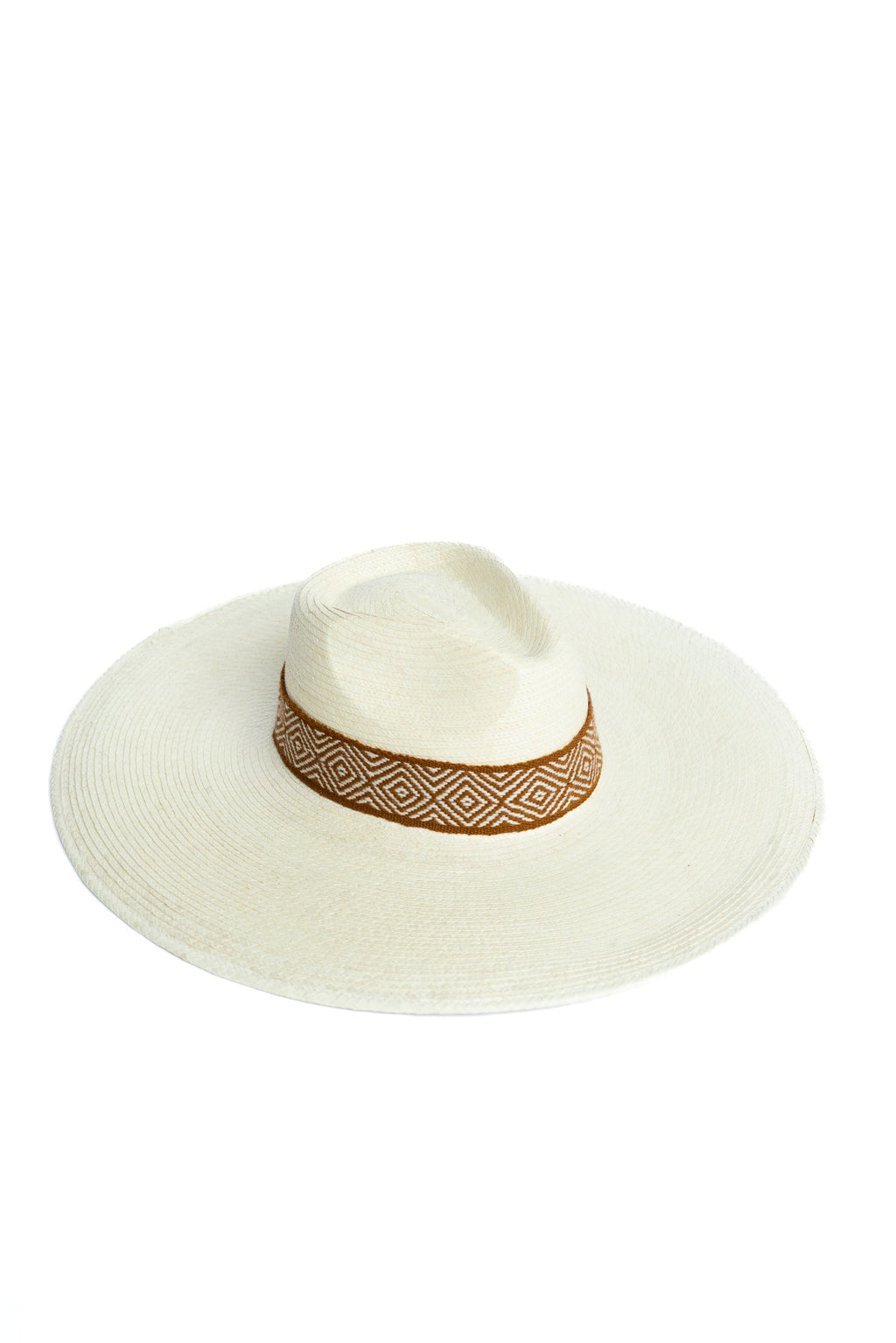 Western Wide Brim White Palm Leaf Straw Hat