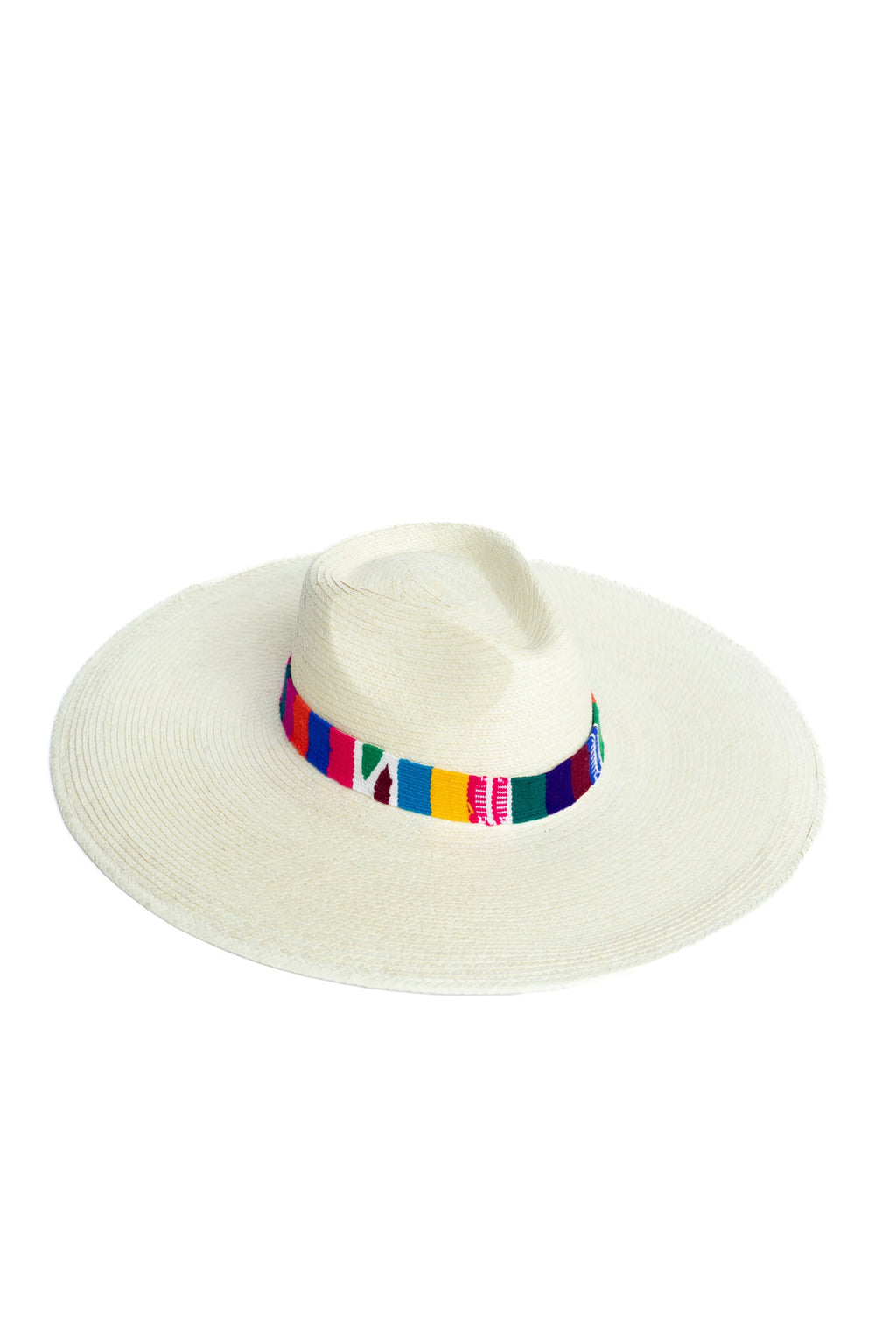 Western Wide Brim White Palm Leaf Straw Hat
