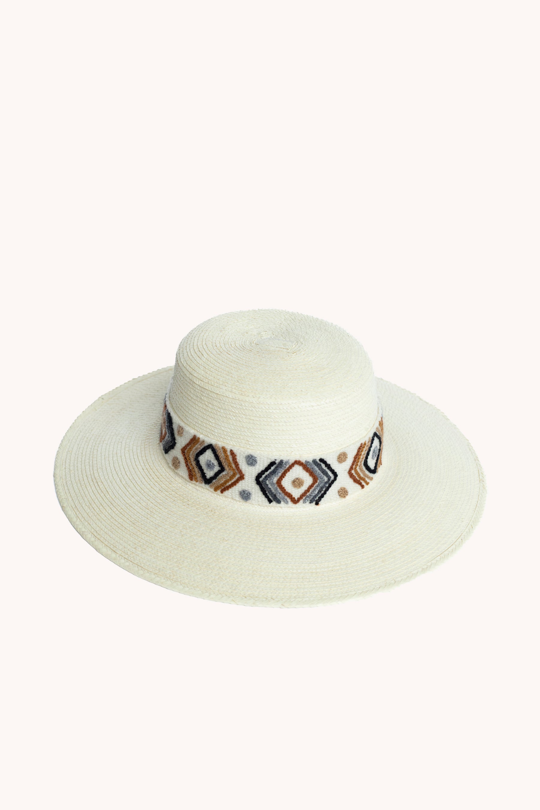 Spanish White Palm Leaf Straw Hat