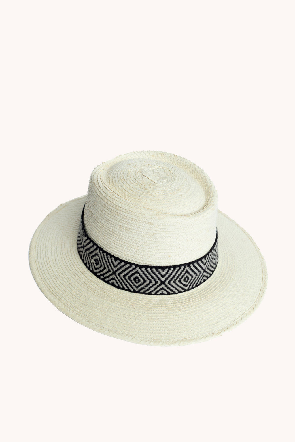 Bucket White Palm Leaf Straw Hat