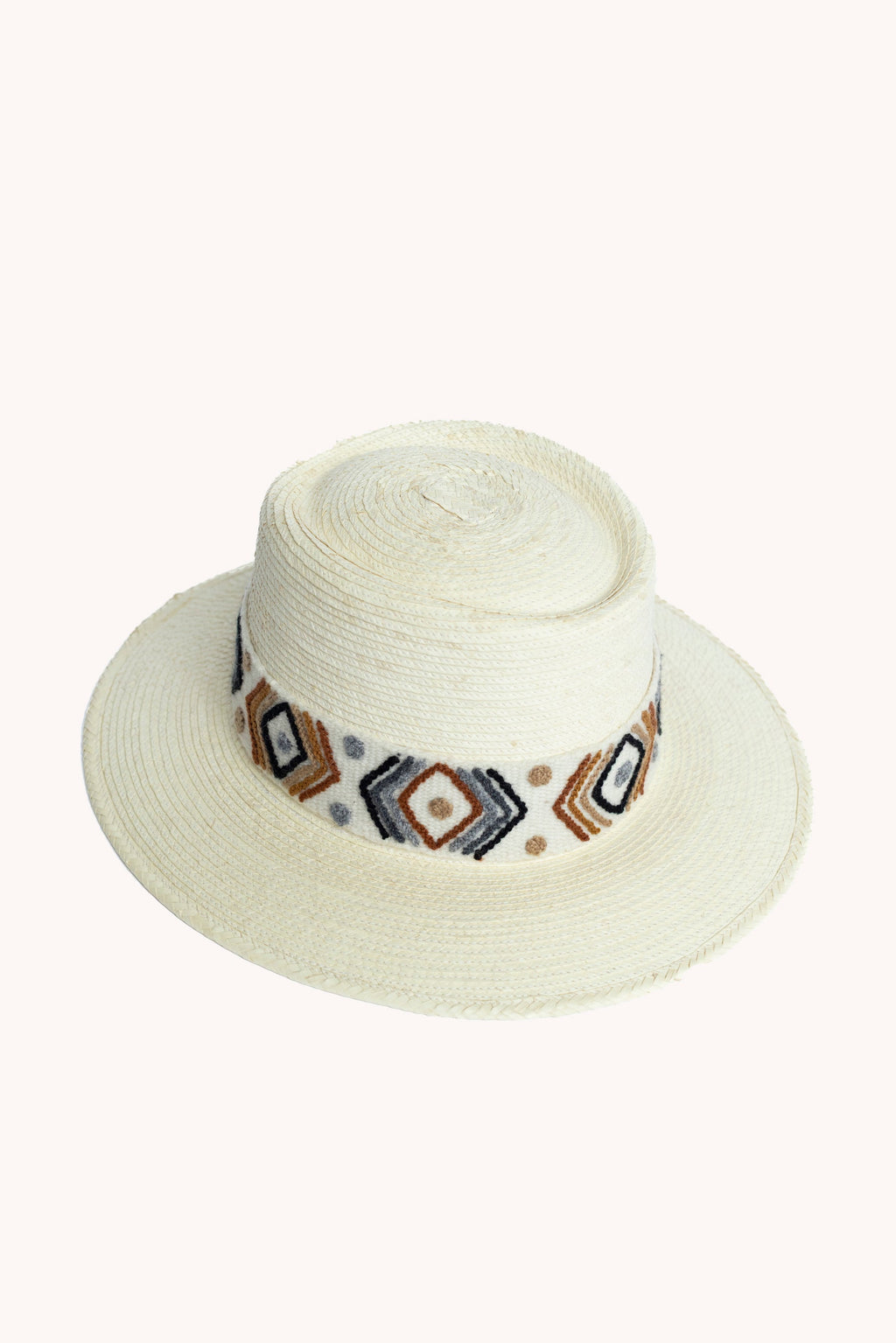 Bucket White Palm Leaf Straw Hat