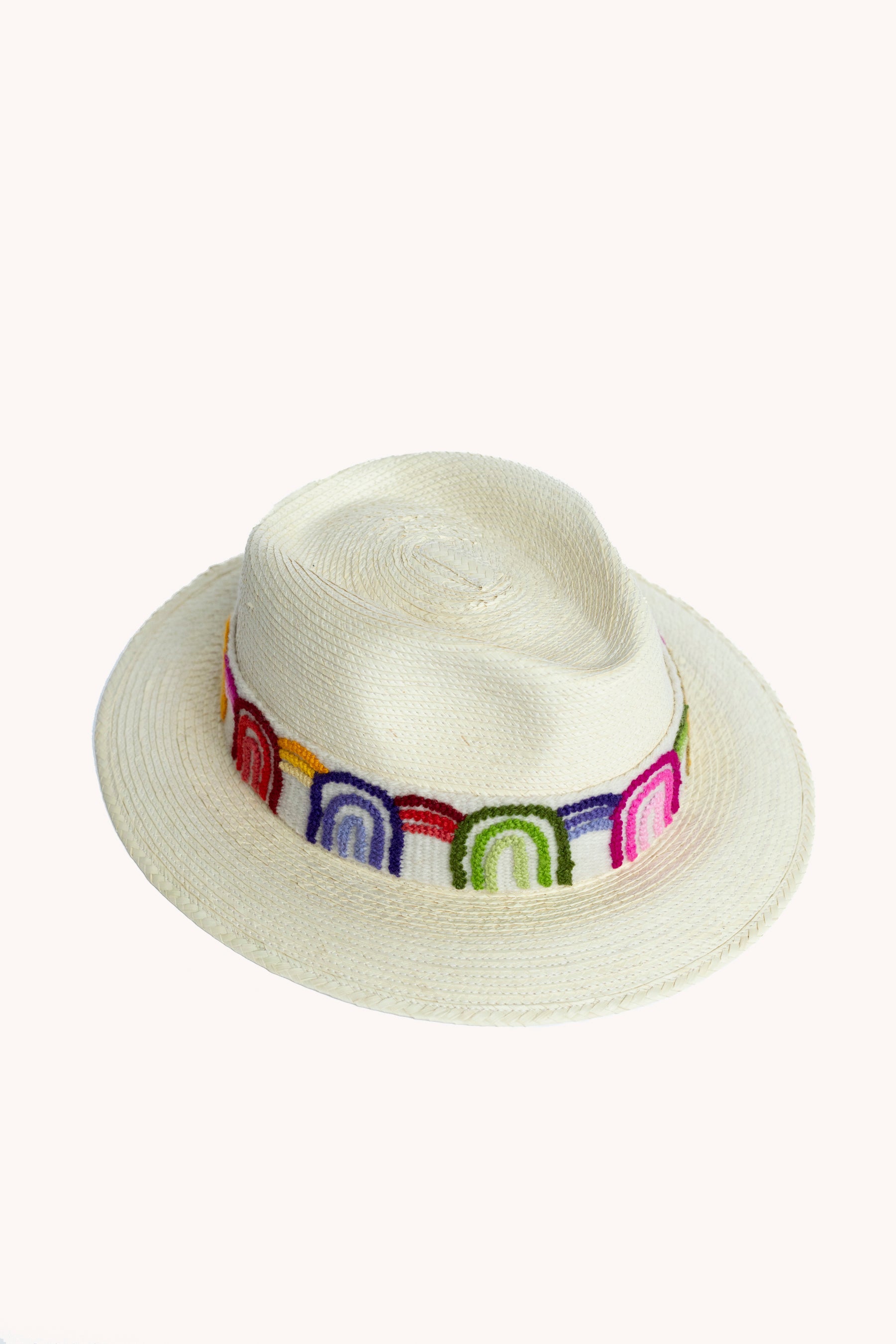 Fedora White Palm Leaf Straw Hat